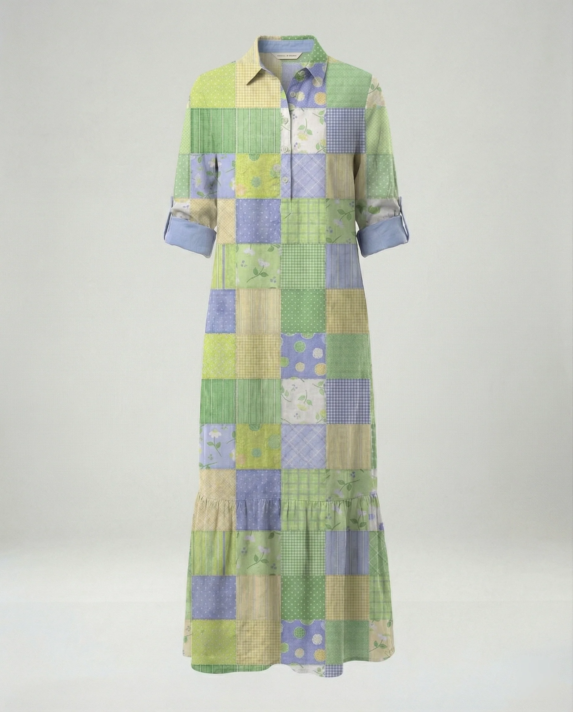 Damen Hemdblusenkleid mit Volant - Image 8