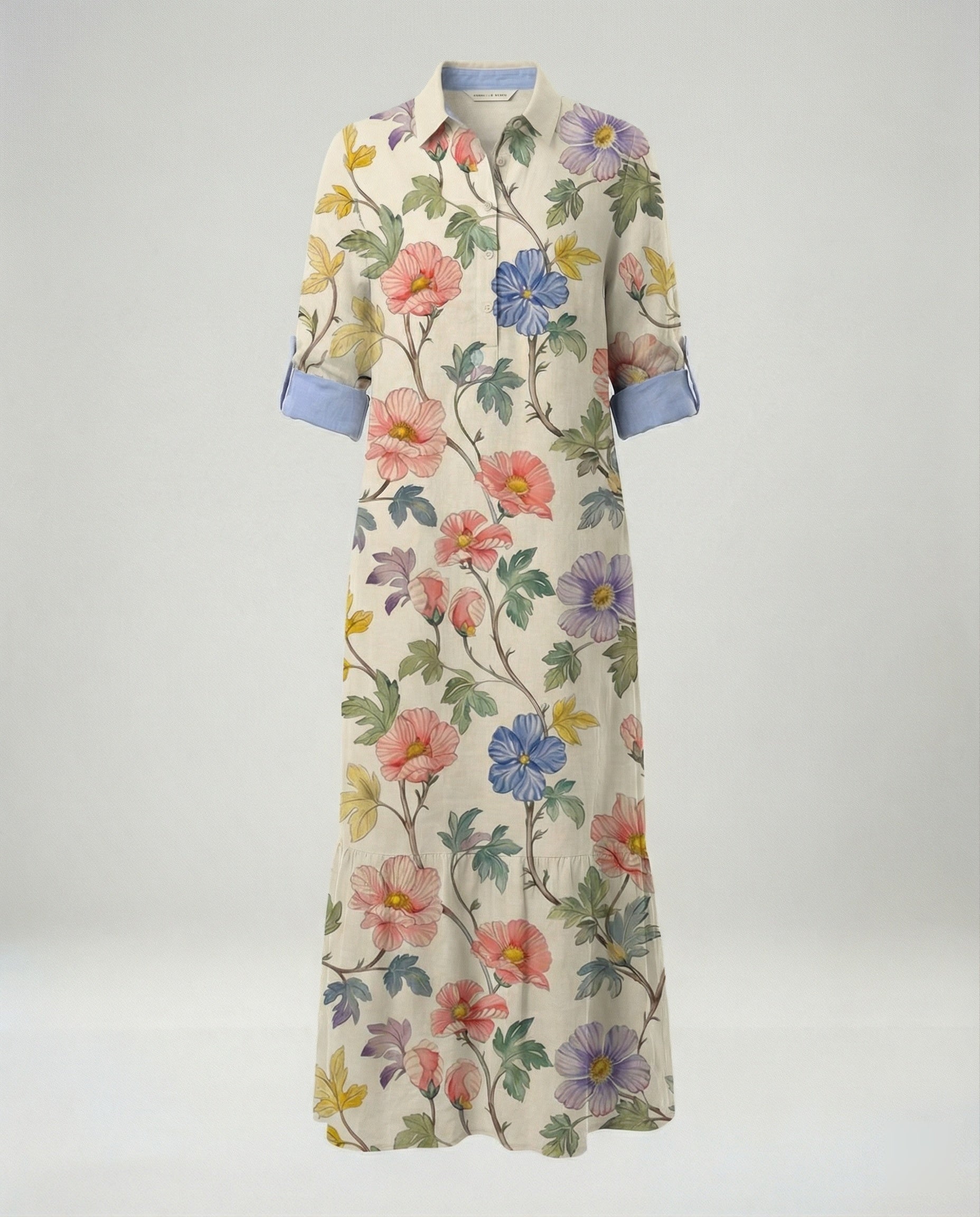 Damen Hemdblusenkleid mit Volant - Image 9