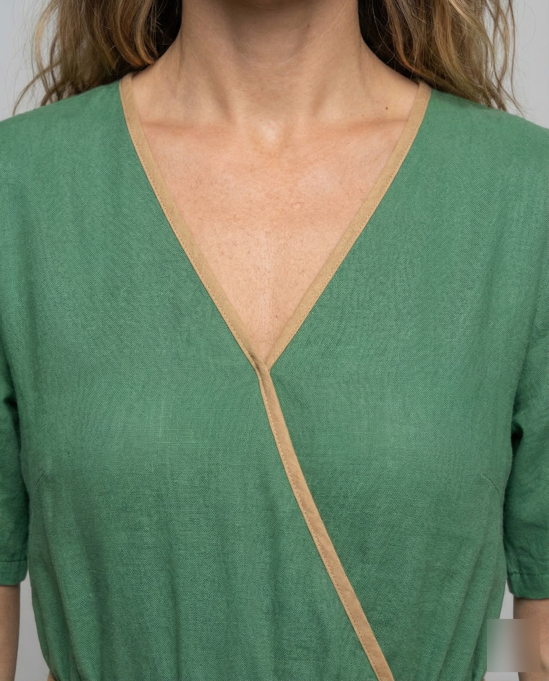 Damen Leinen Maxikleid A Linie - Image 3