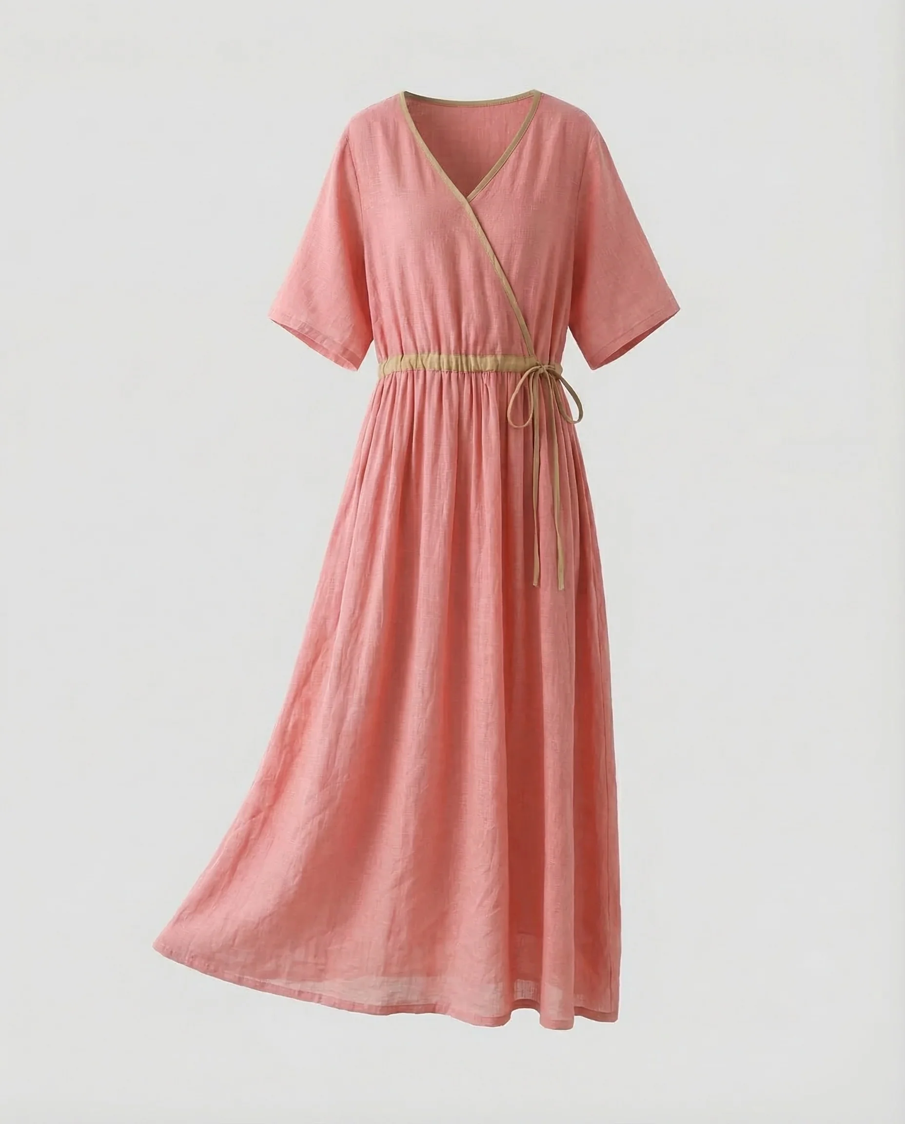 Damen Leinen Maxikleid A Linie - Image 6