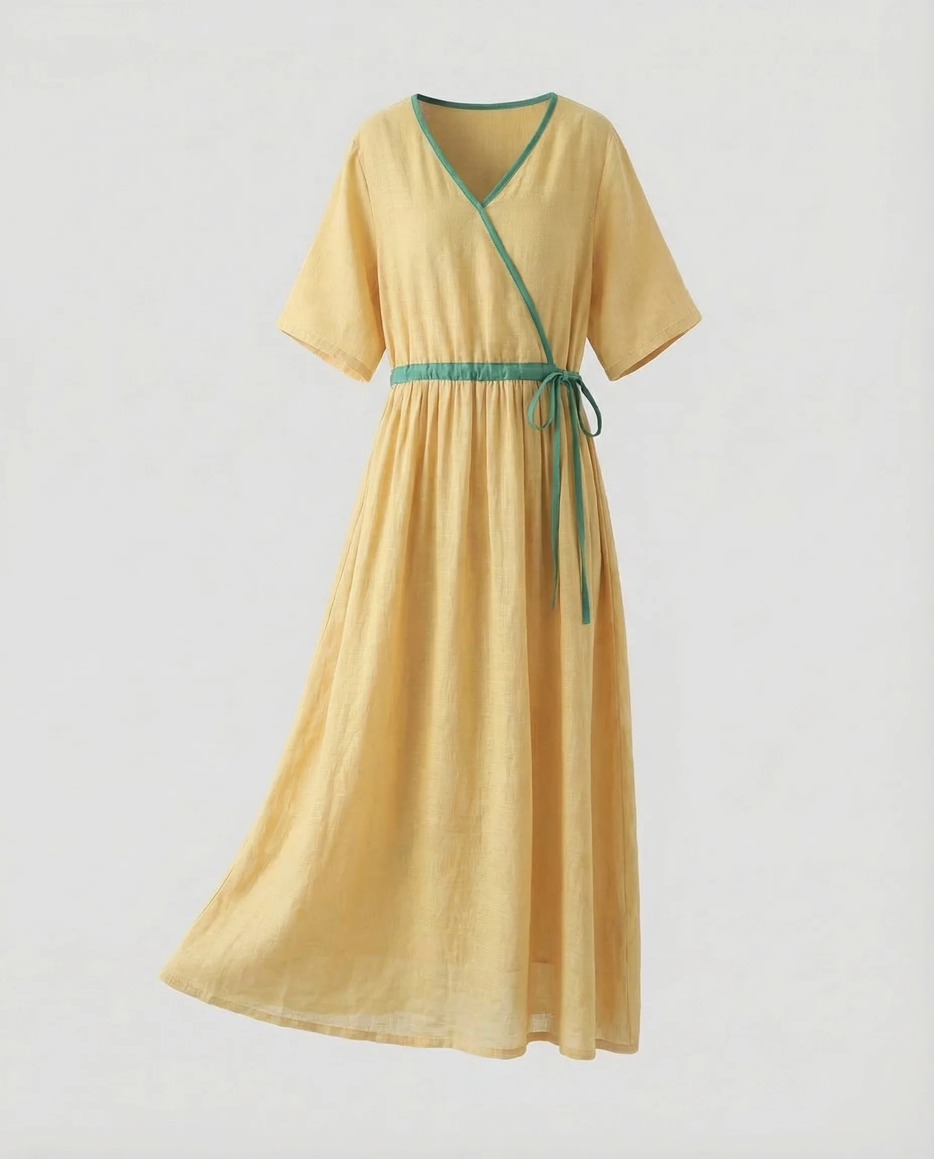 Damen Leinen Maxikleid A Linie - Image 7