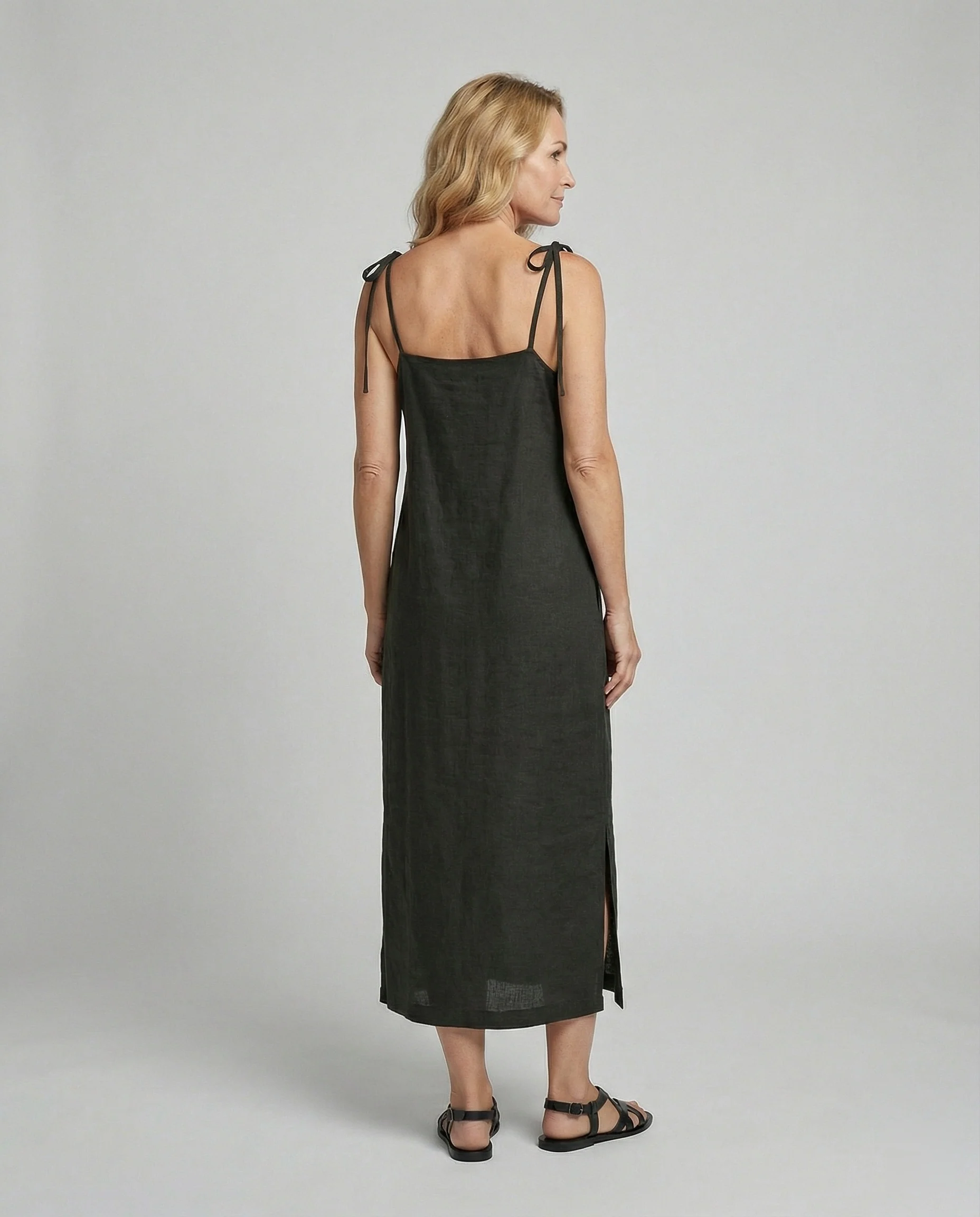 Damen Leinenkleid luftig mit Taschen - Image 2