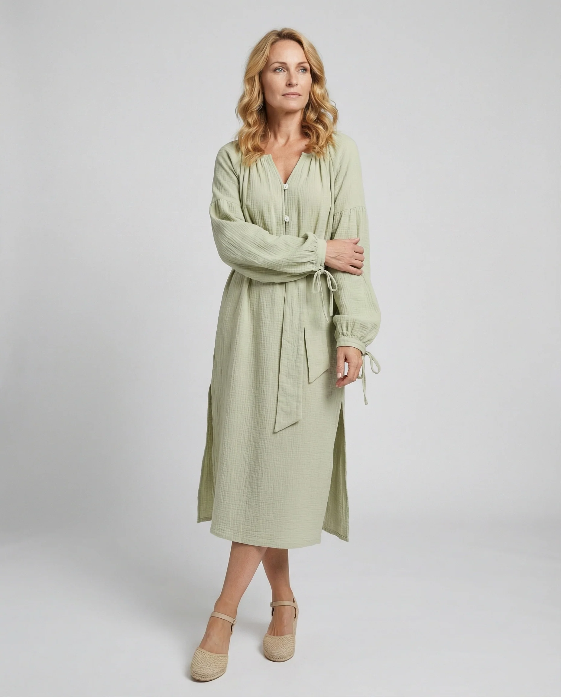 Musselin Maxikleid Sommer Damen