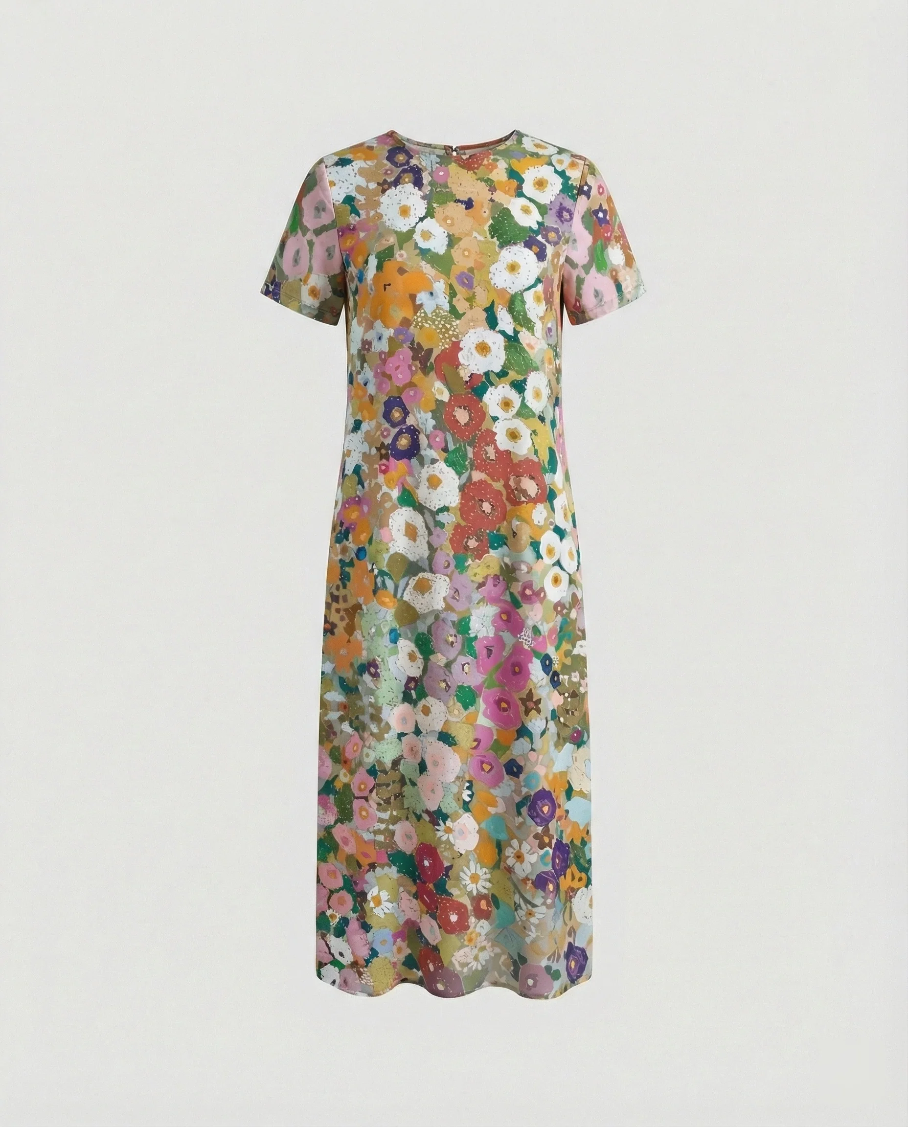 Damen Maxikleid floral asymmetrisch
