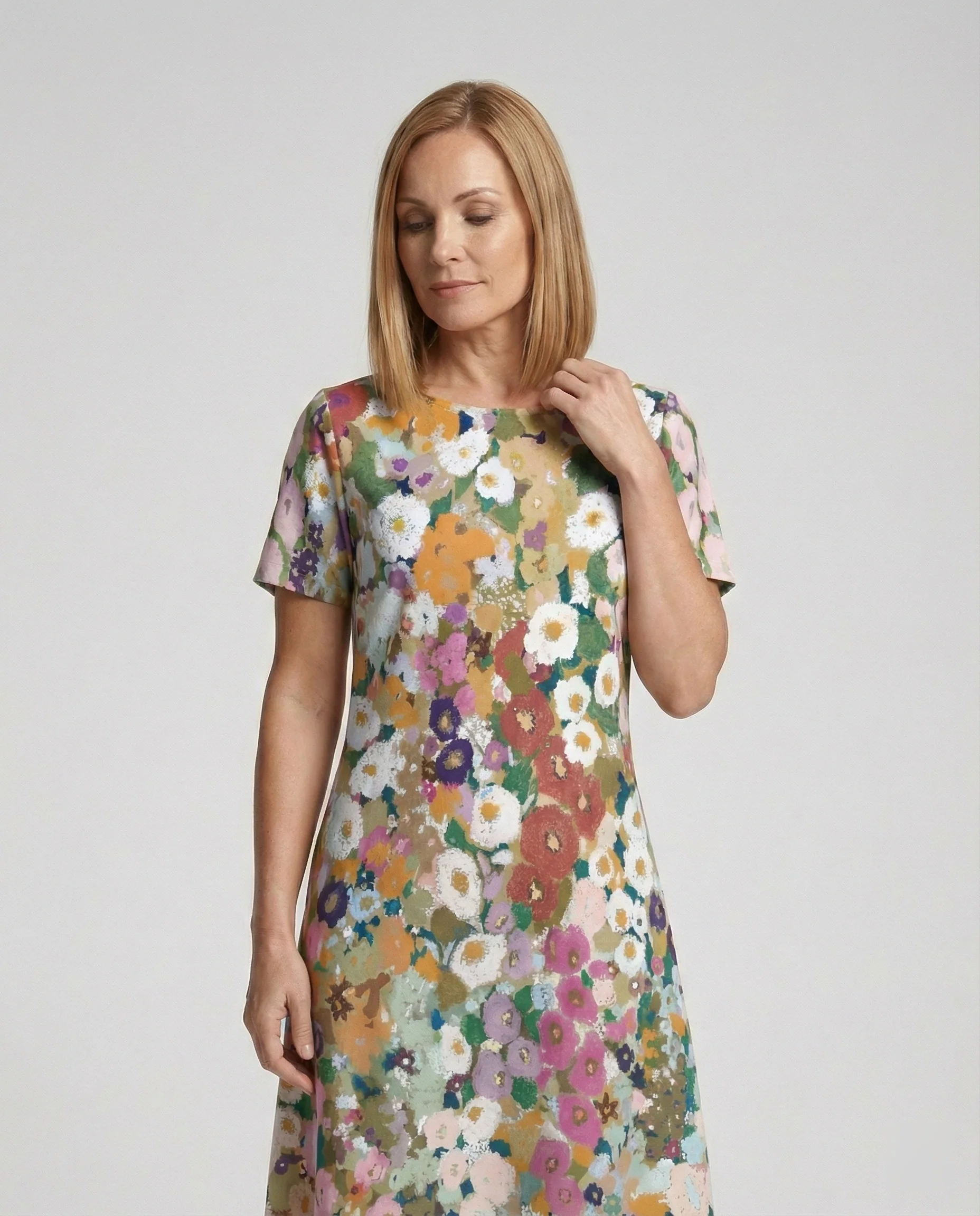 Damen Maxikleid floral asymmetrisch - Image 5