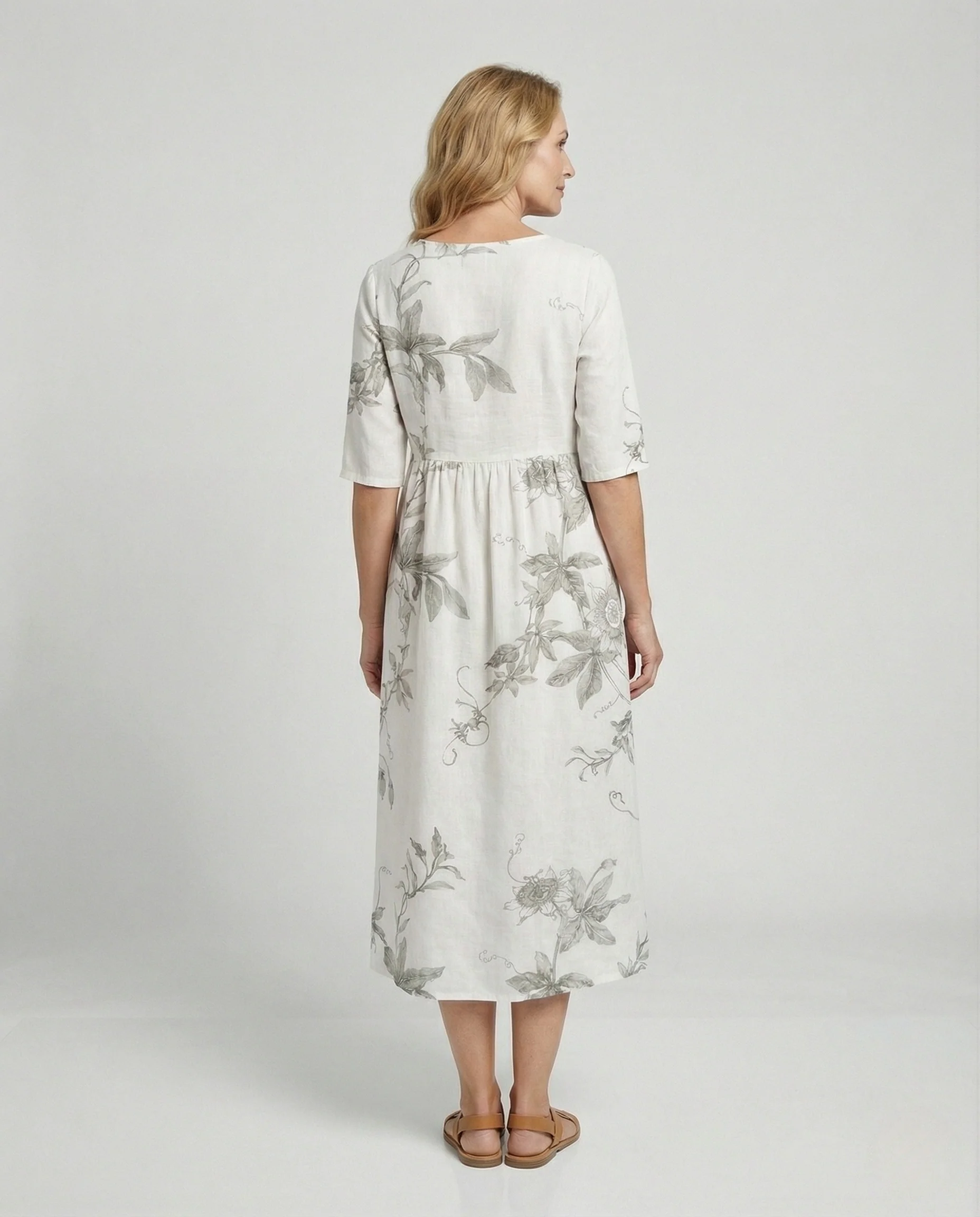 Damen Maxikleid mit floralem Print und Halbarm - Image 2