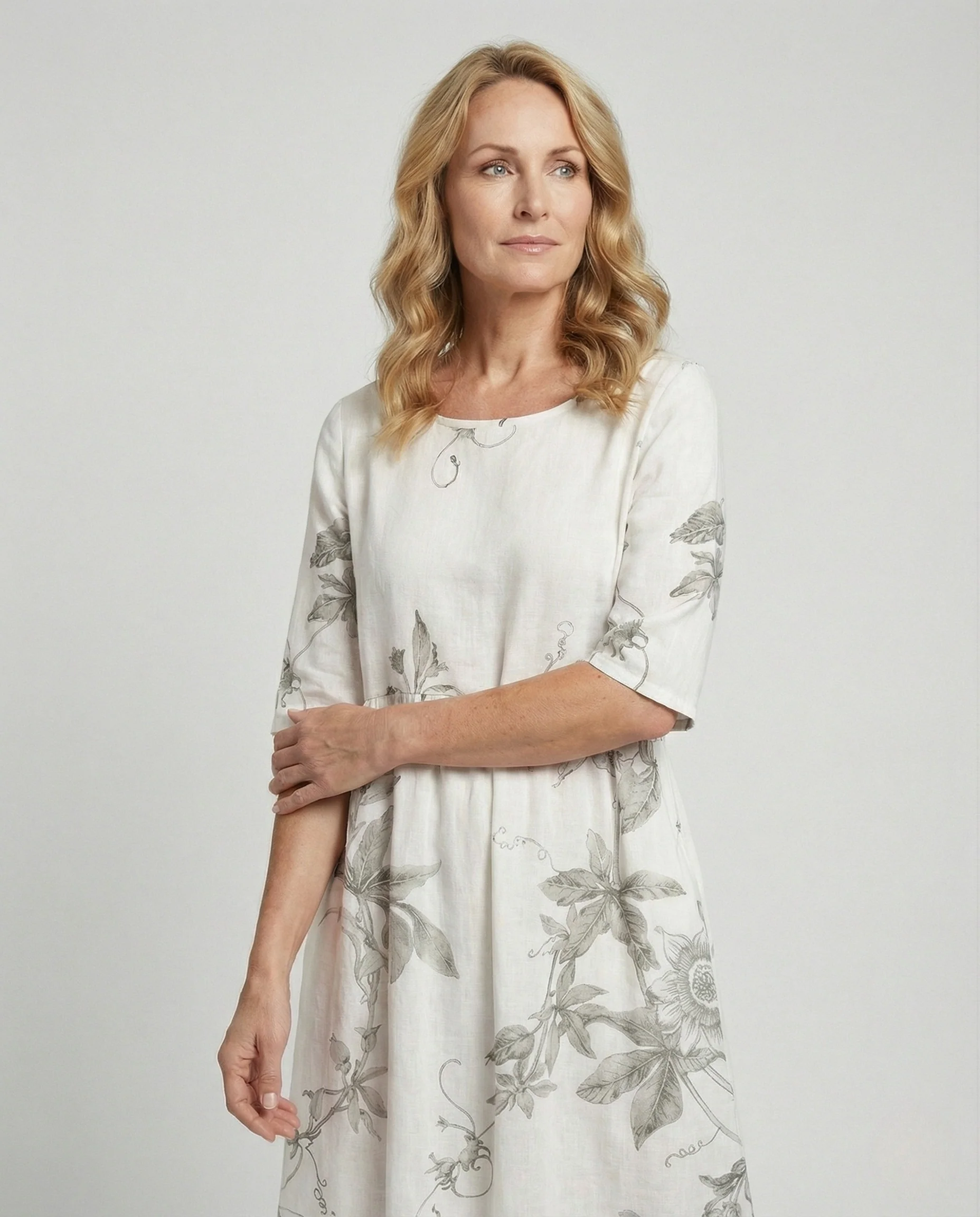 Damen Maxikleid mit floralem Print und Halbarm - Image 3