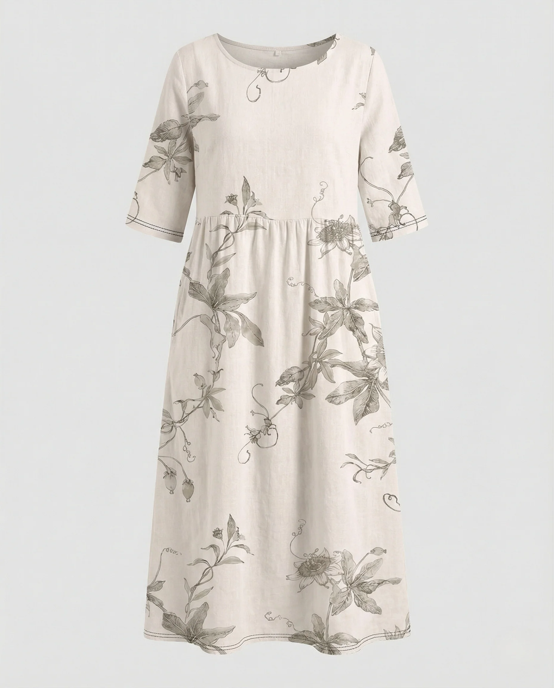 Damen Maxikleid mit floralem Print und Halbarm - Image 5