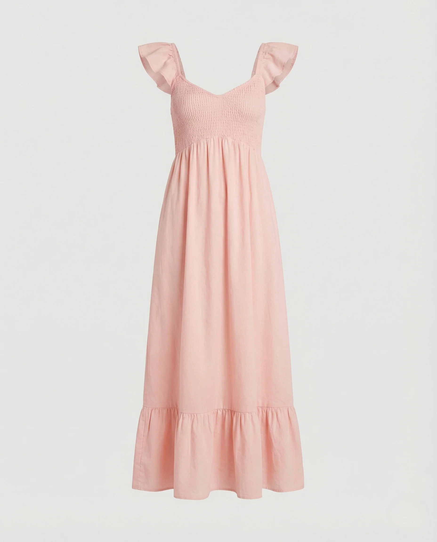 Damen Maxikleid mit gerafftem Oberteil und Volantsaum - Image 5
