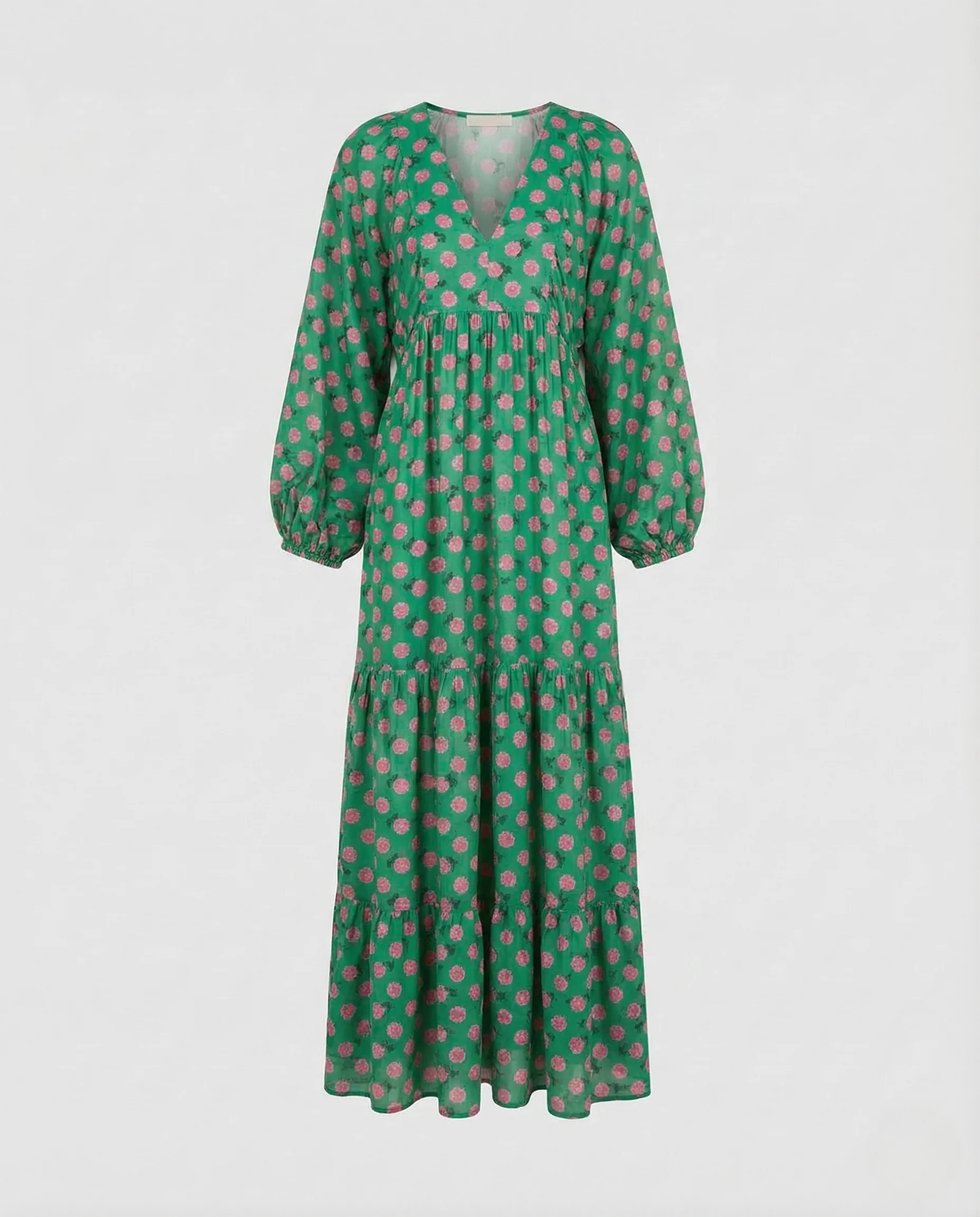 Damen Maxikleid Empire Ballonärmel - Image 11