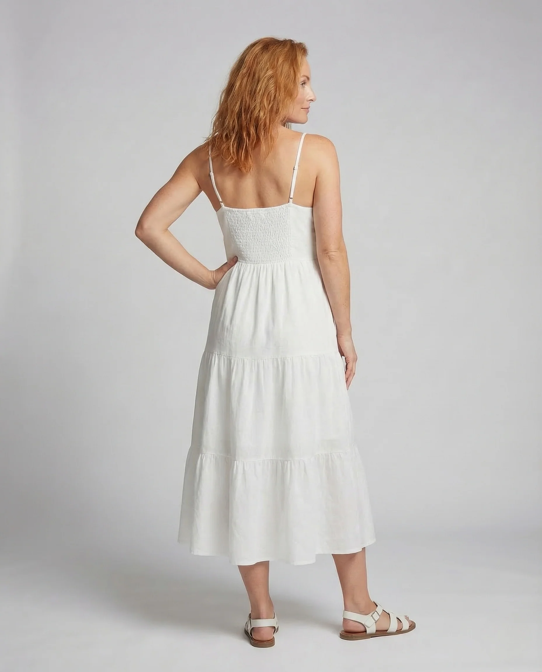 Damen Maxikleid Spaghettiträger Stufen - Image 4