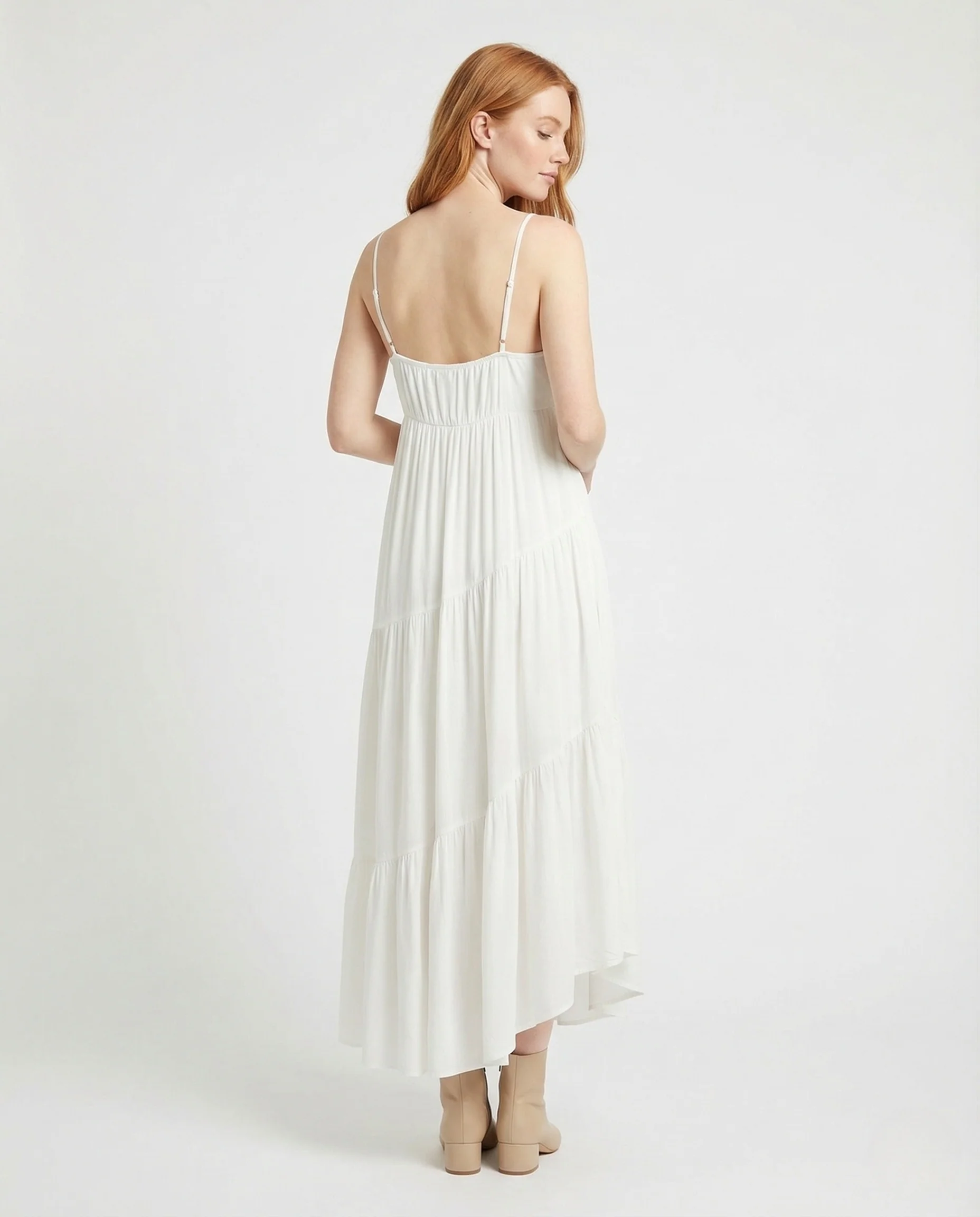 Damen Maxikleid mit Stufen und Taschen - Image 4