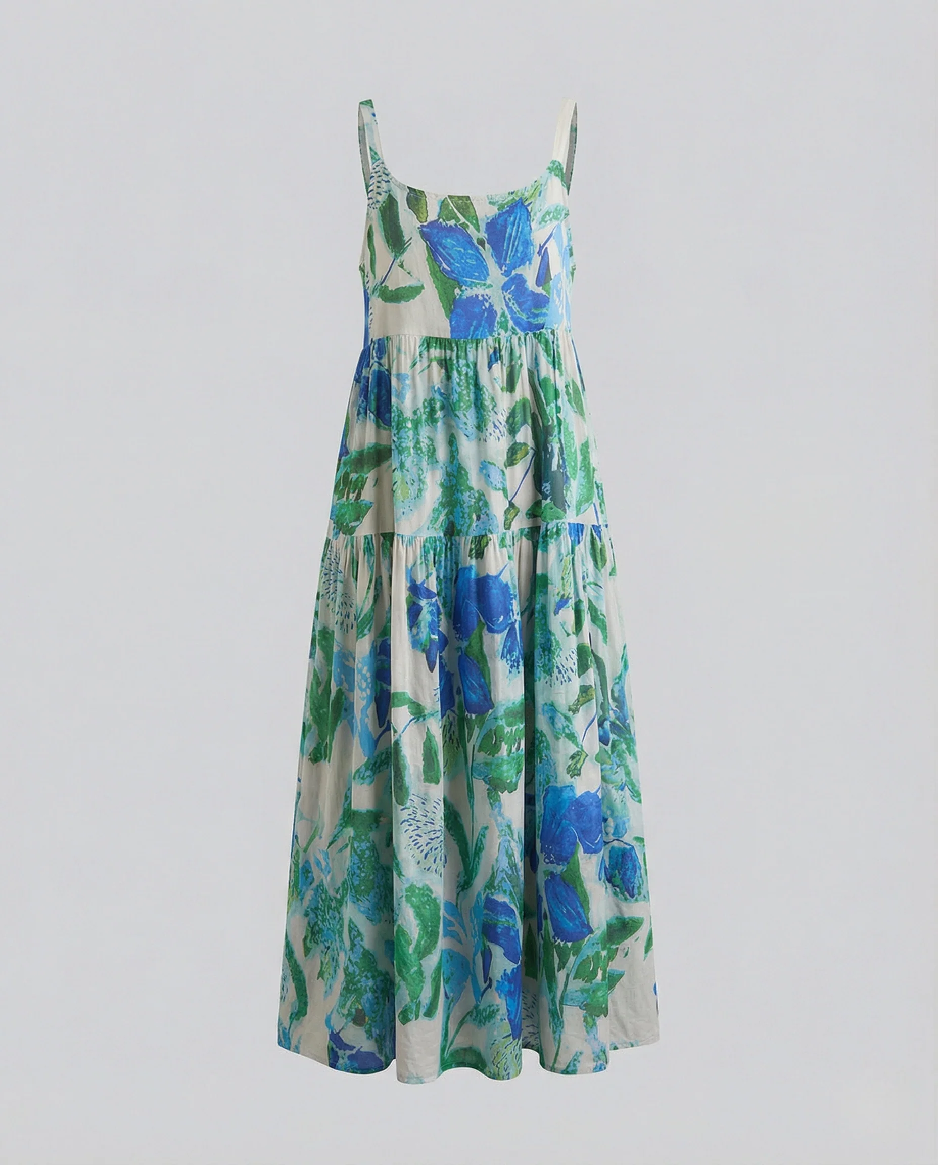 Maxikleid Spaghettiträger Damen Stufig - Image 5