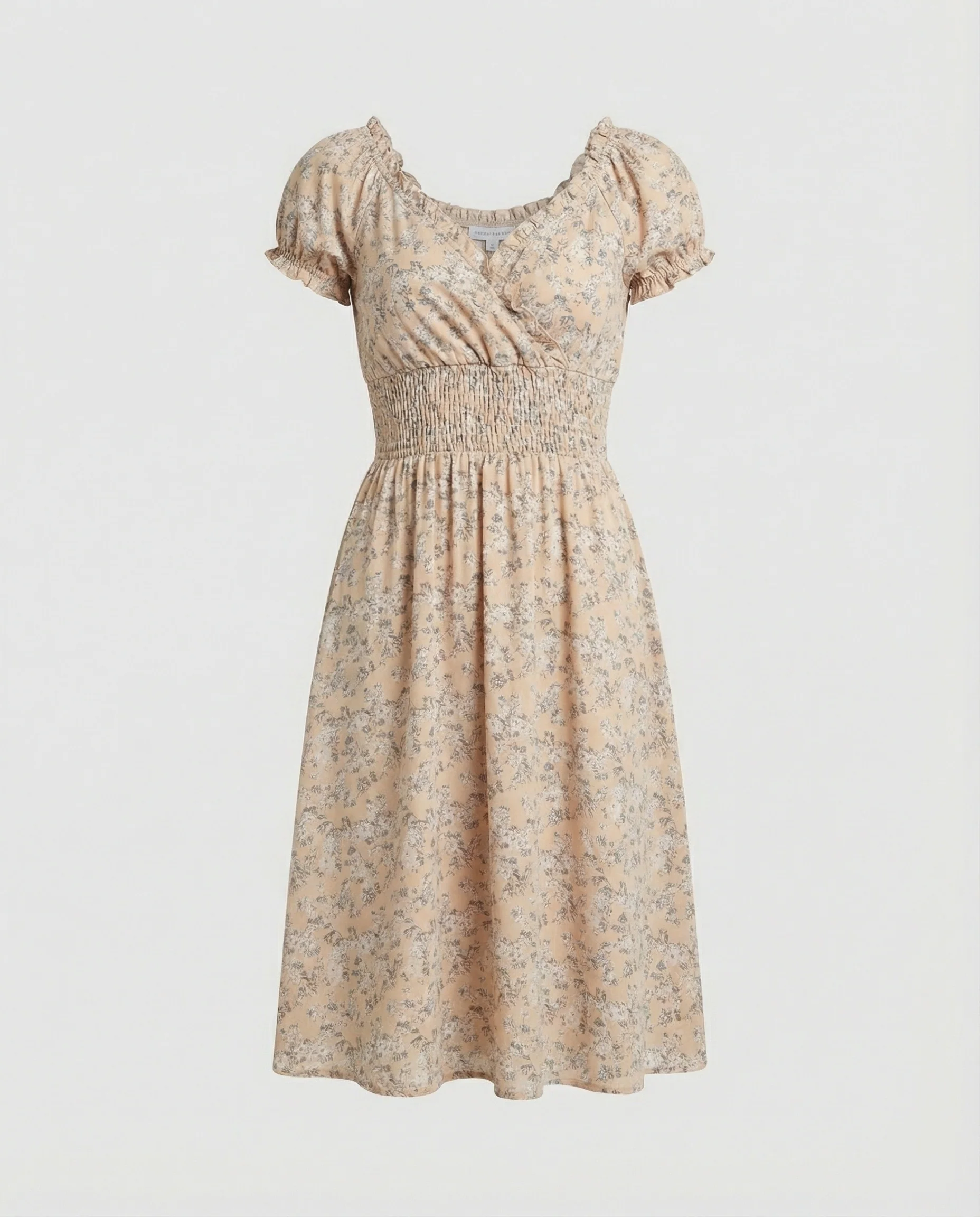 Damen Midikleid gesmokt mit Puffärmeln - Image 5