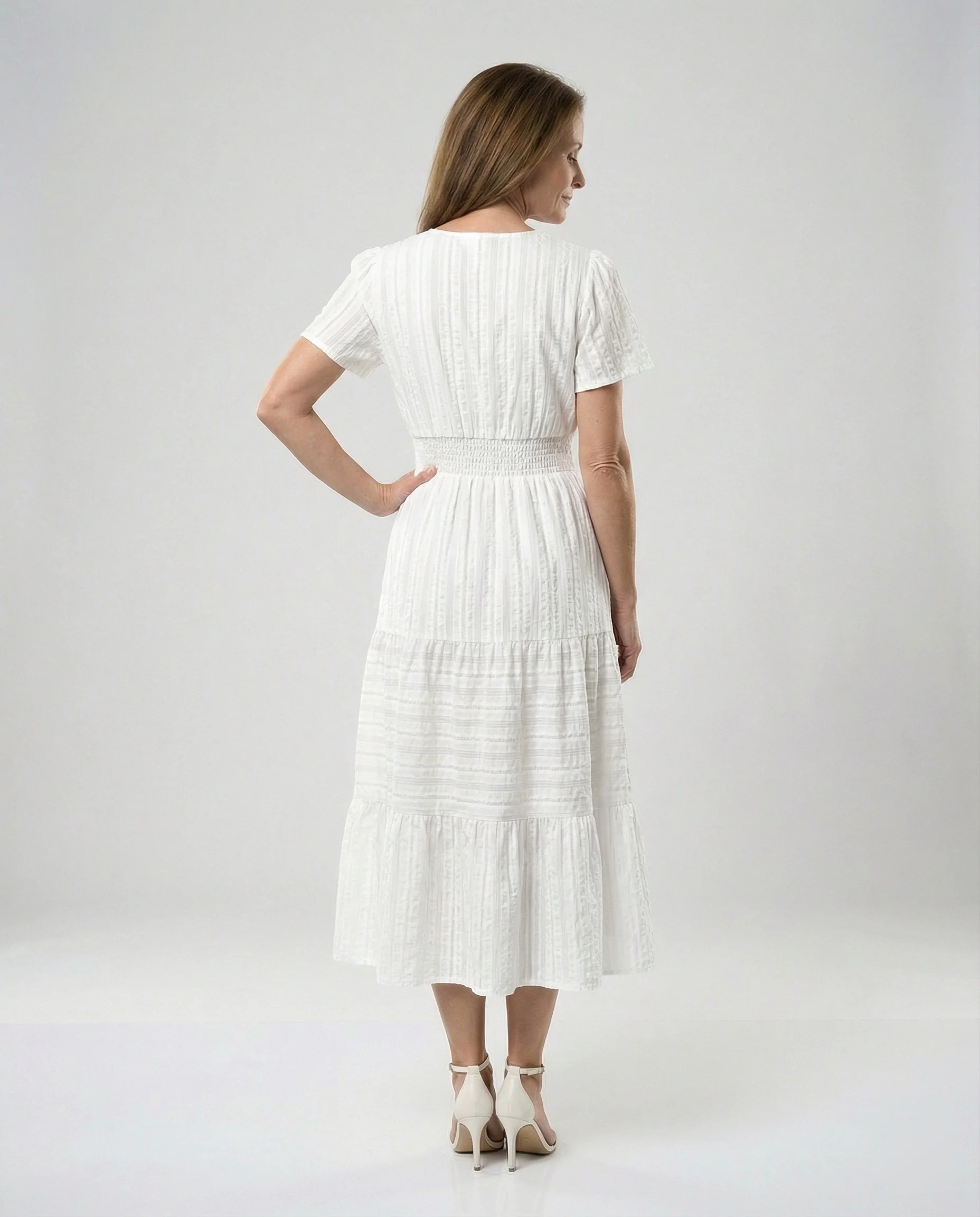 Midikleid Mit Geraffter Taille Damen - Image 12