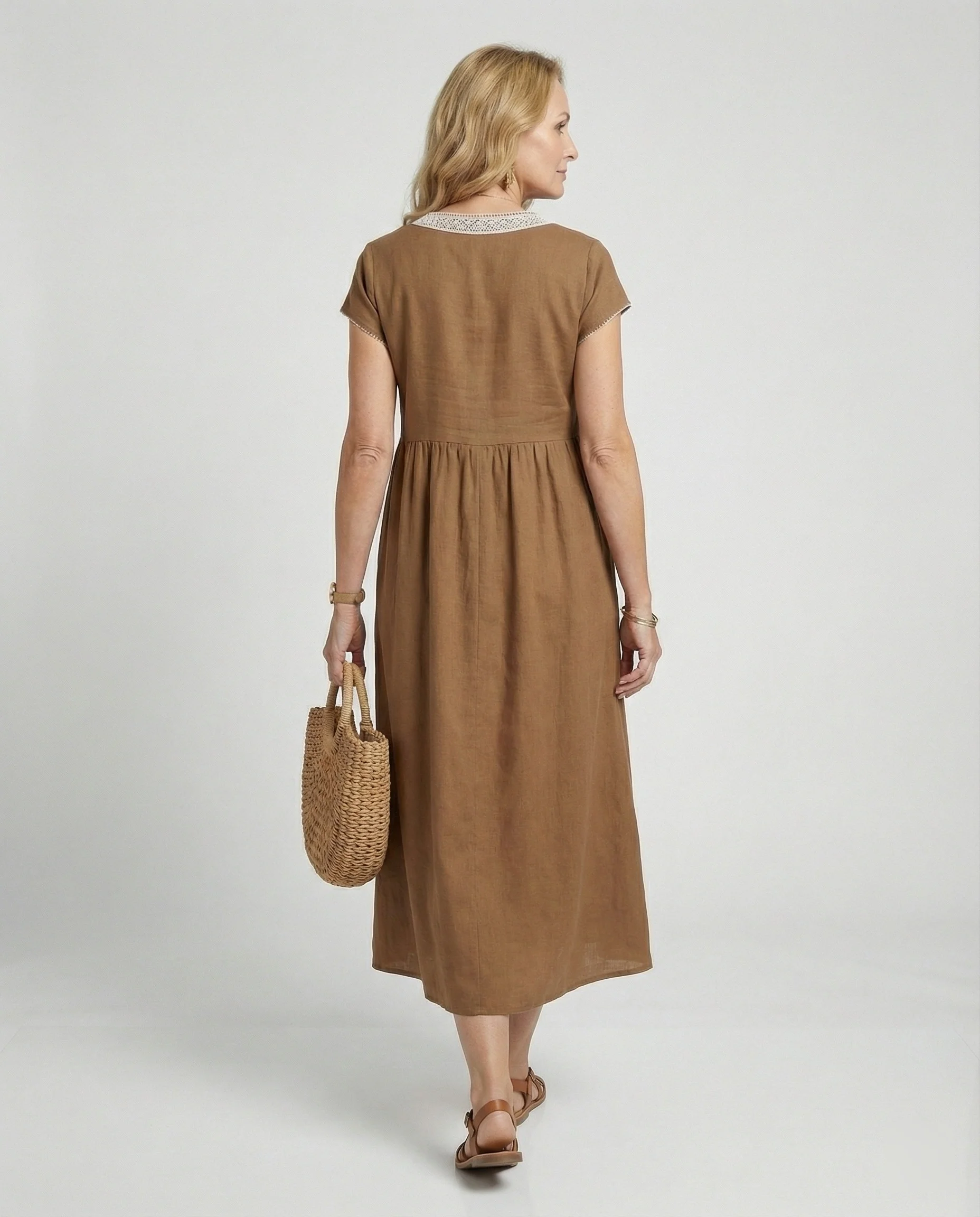 Damen Midikleid Sommer Spitze - Image 3