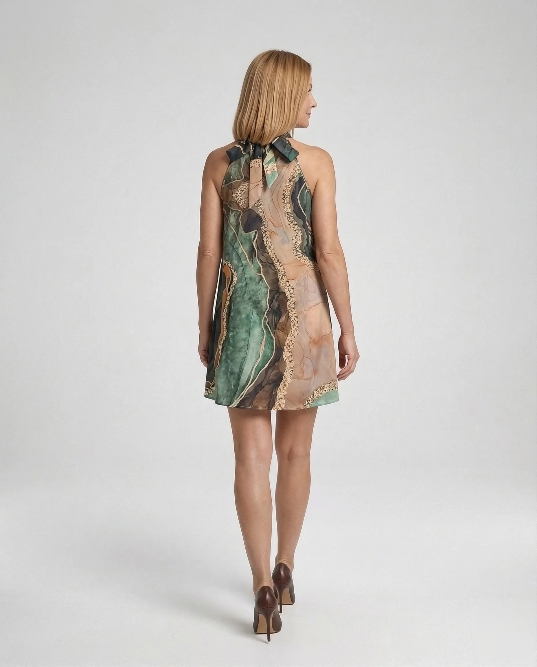 Damen Halter Sommerkleid in Satinoptik - Image 4