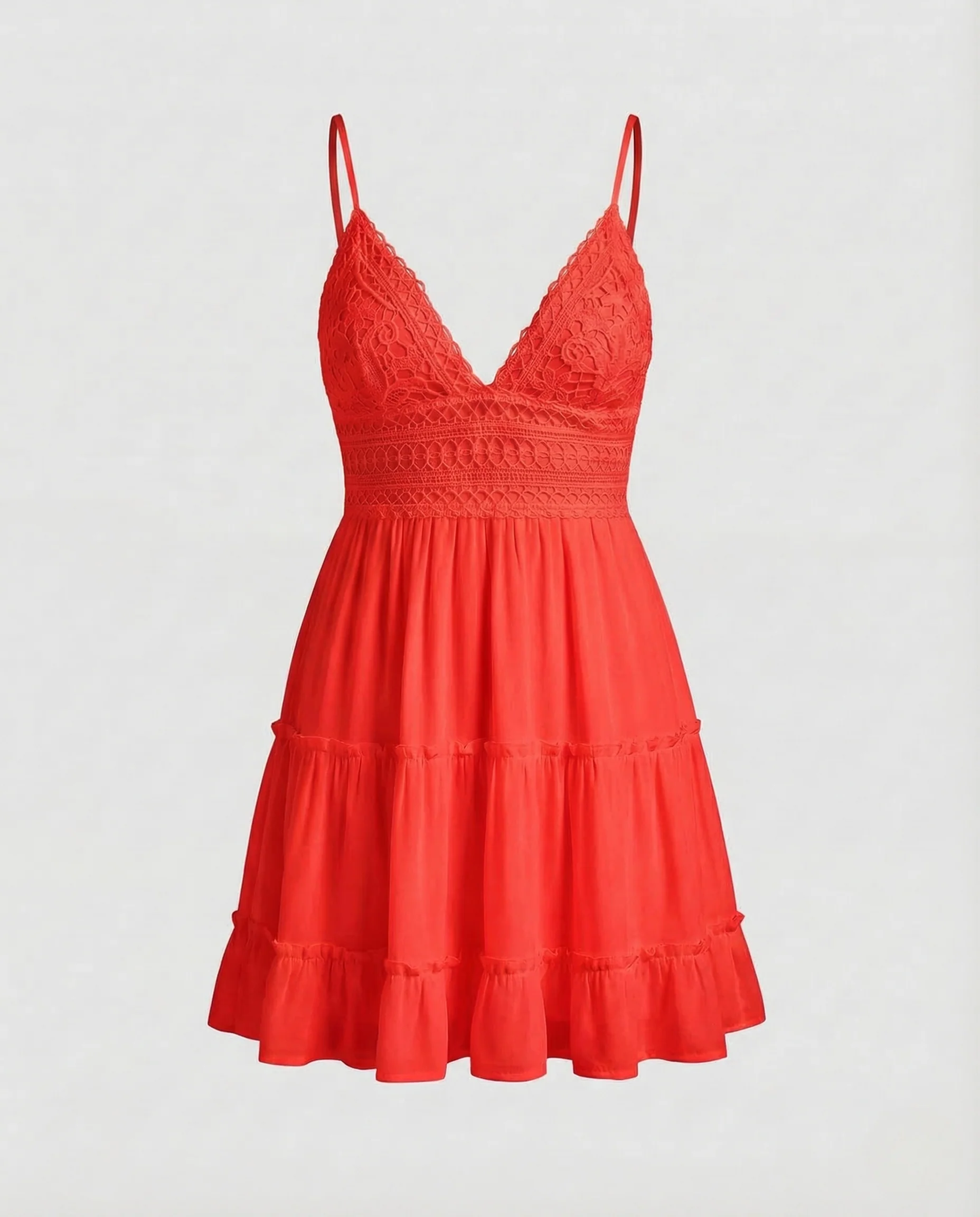 Damen Spitzen Minikleid Empire Taille - Image 7