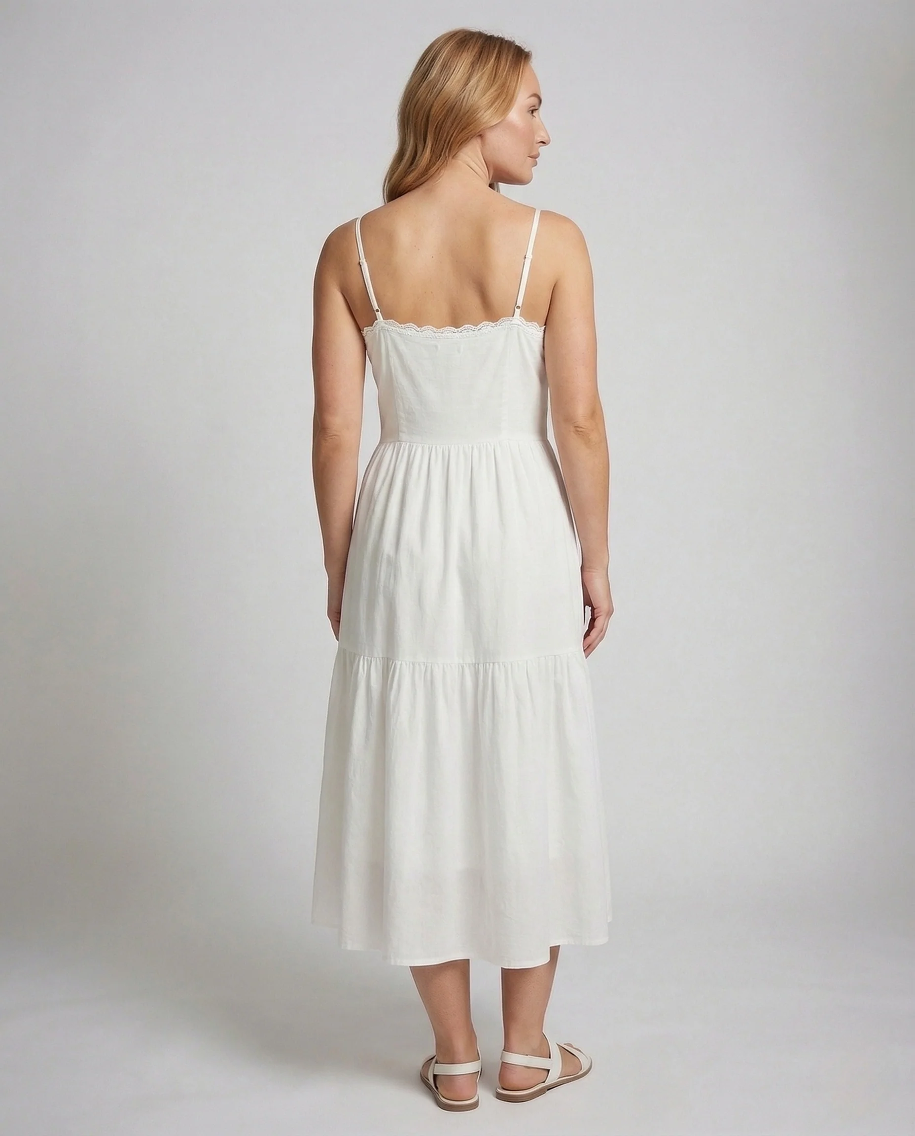Damen Stufen Maxikleid aus Baumwollmix - Image 2