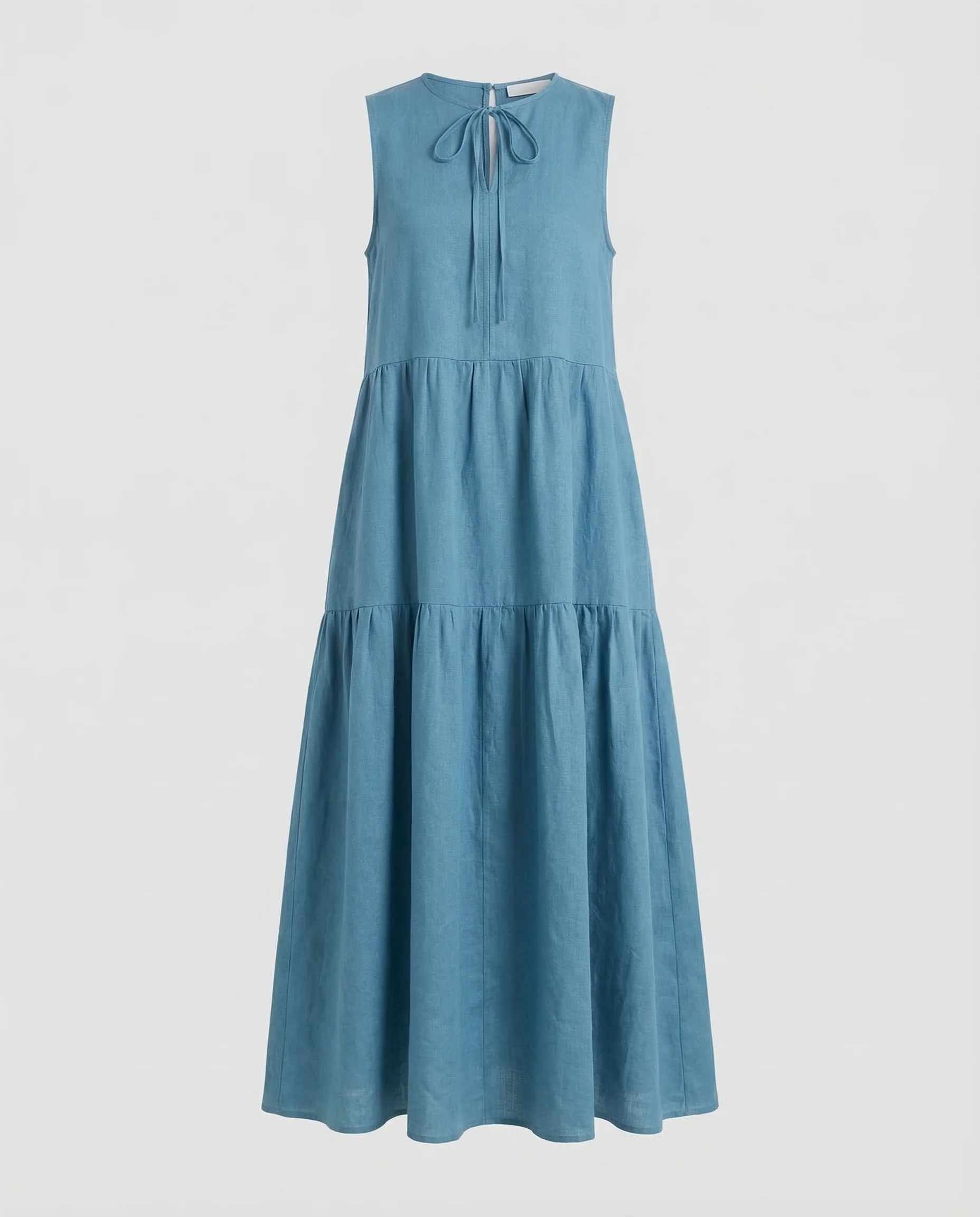 Damen Stufenkleid Leinenoptik - Image 5
