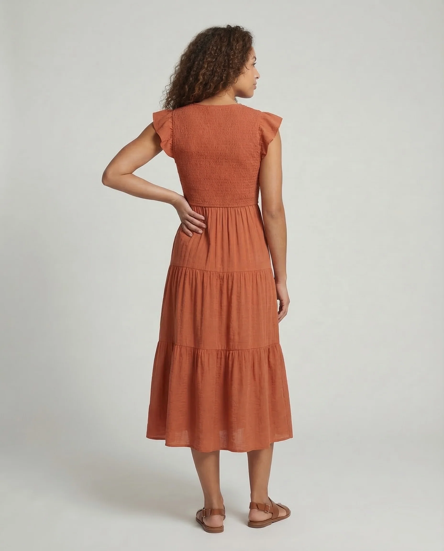 Damen Stufenkleid Volantärmel - Image 4