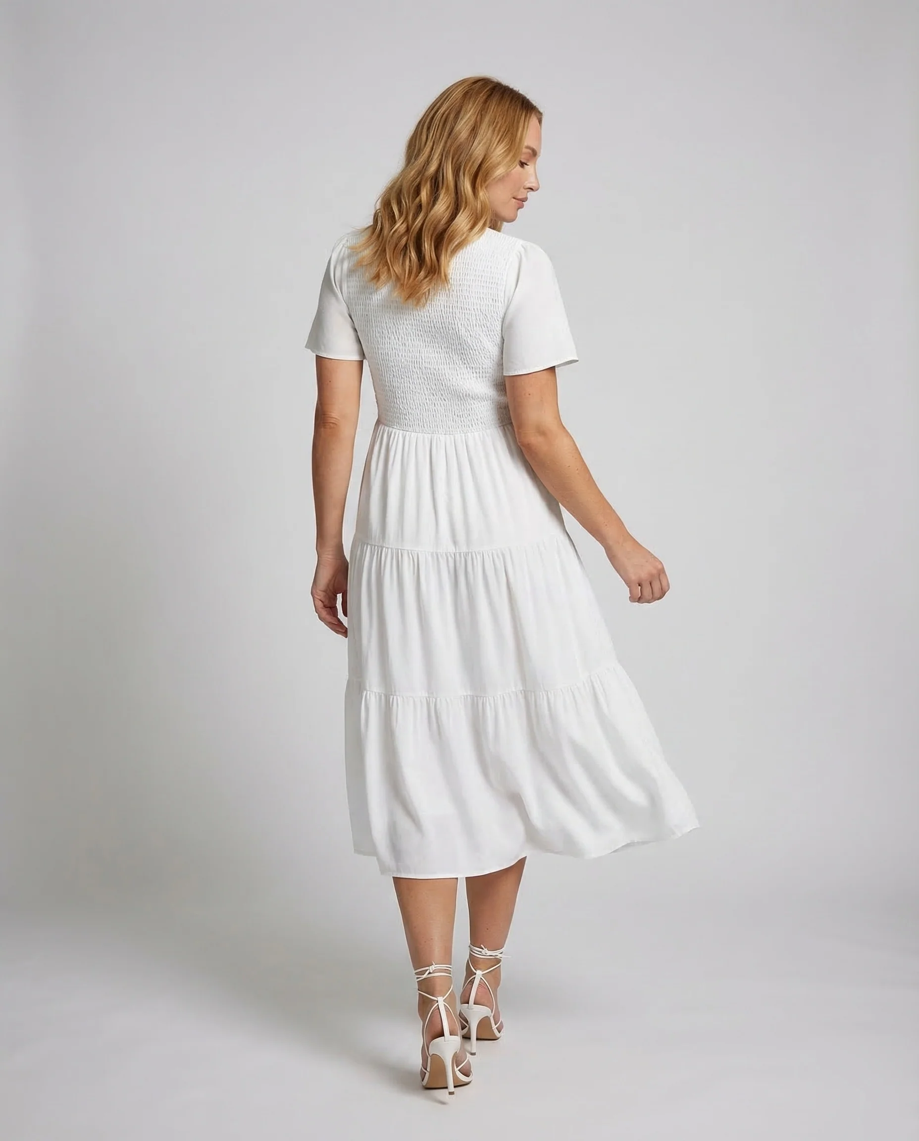 Damen Stufenkleid Kurzarm - Image 4