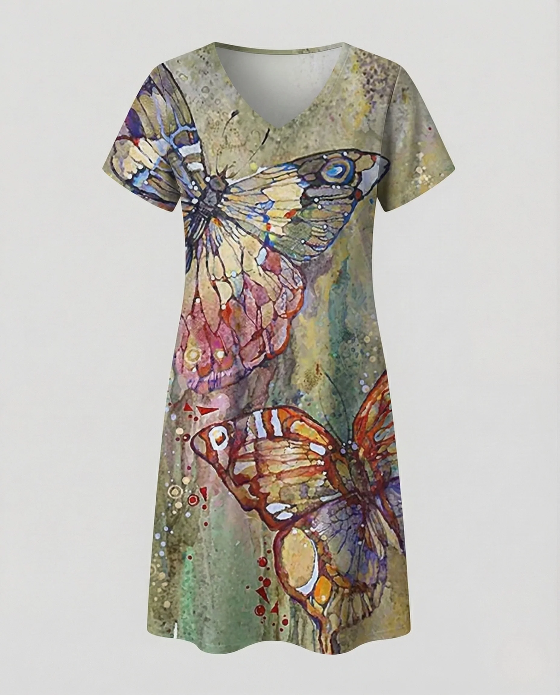 Damen Viskose Jersey Kleid mit Print - Image 15