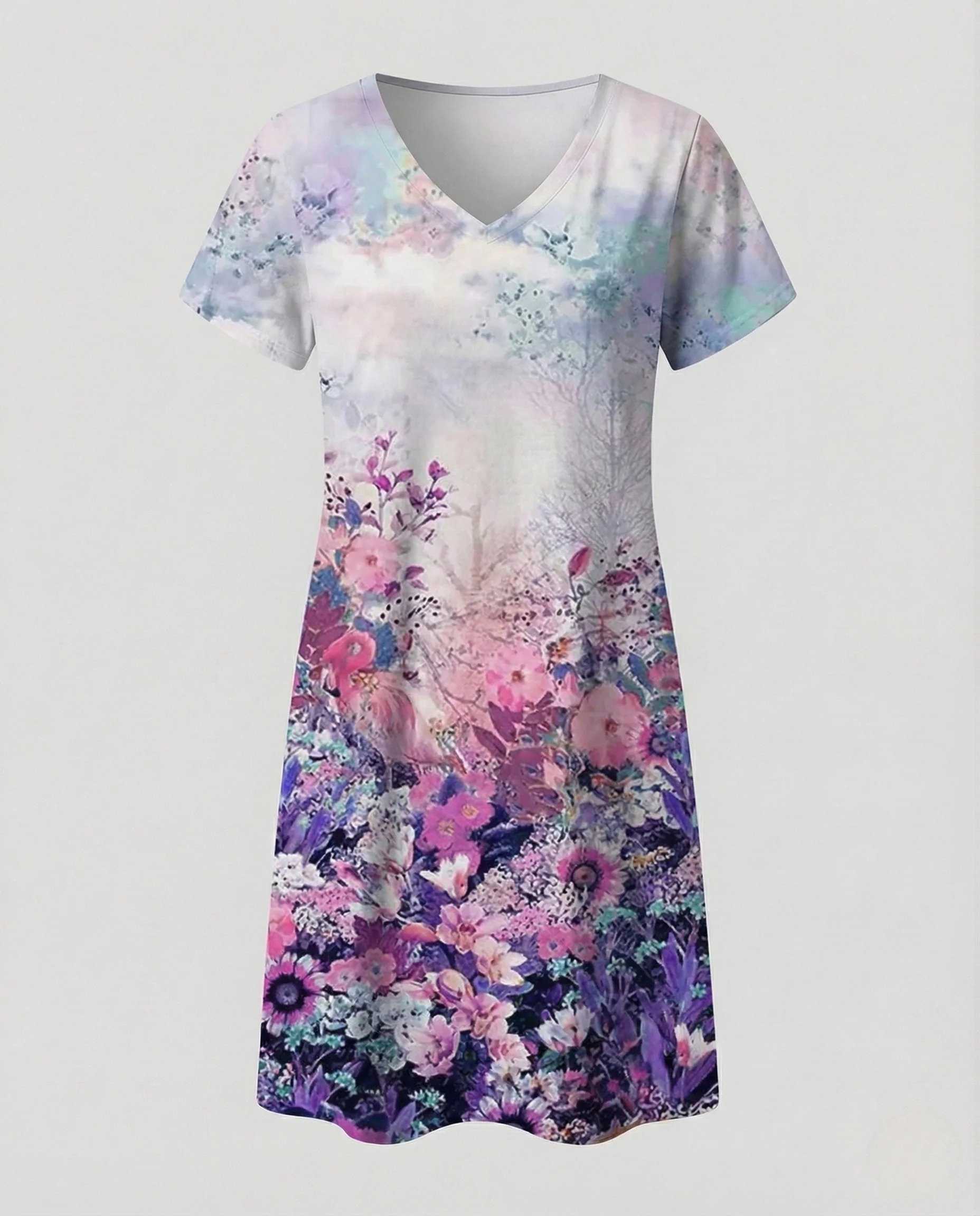 Damen Viskose Jersey Kleid mit Print - Image 9