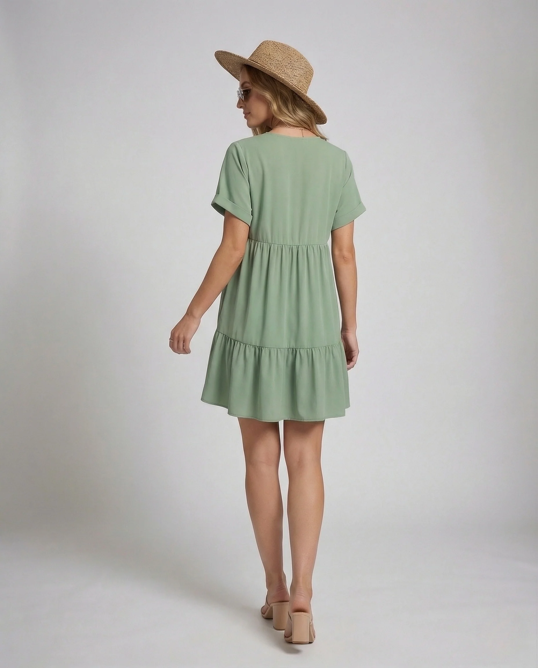Damen Volantkleid mit V-Ausschnitt - Image 3