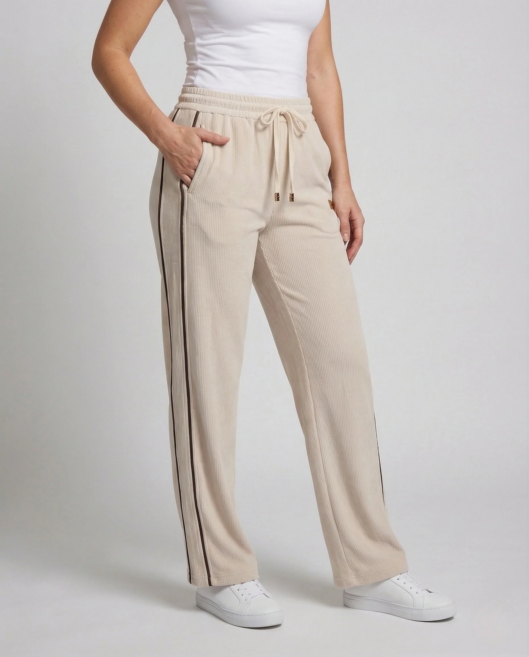 Damen Loungehose Ripp Tunnelzug - Image 2