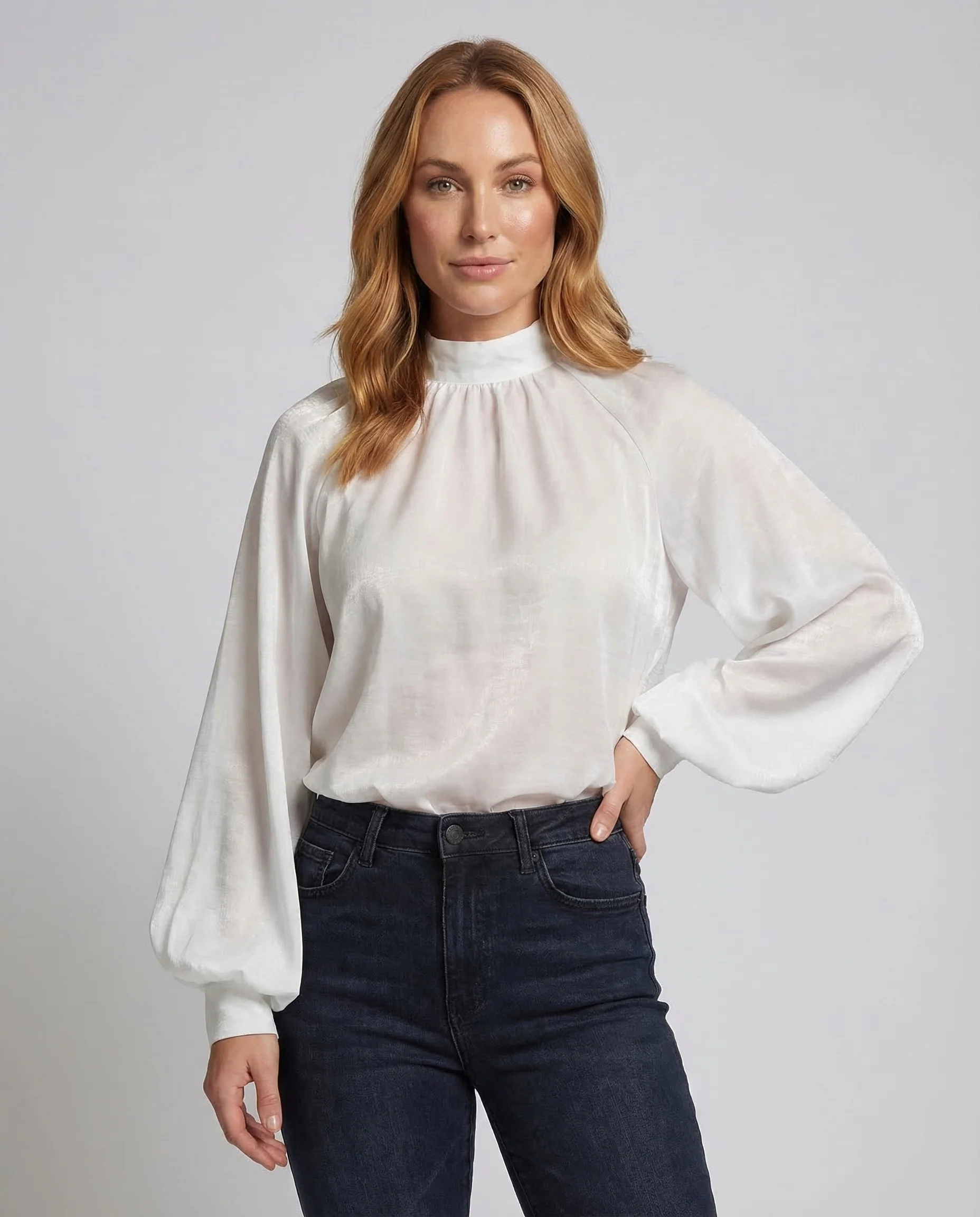 Damen Satinbluse Luxus - Image 2