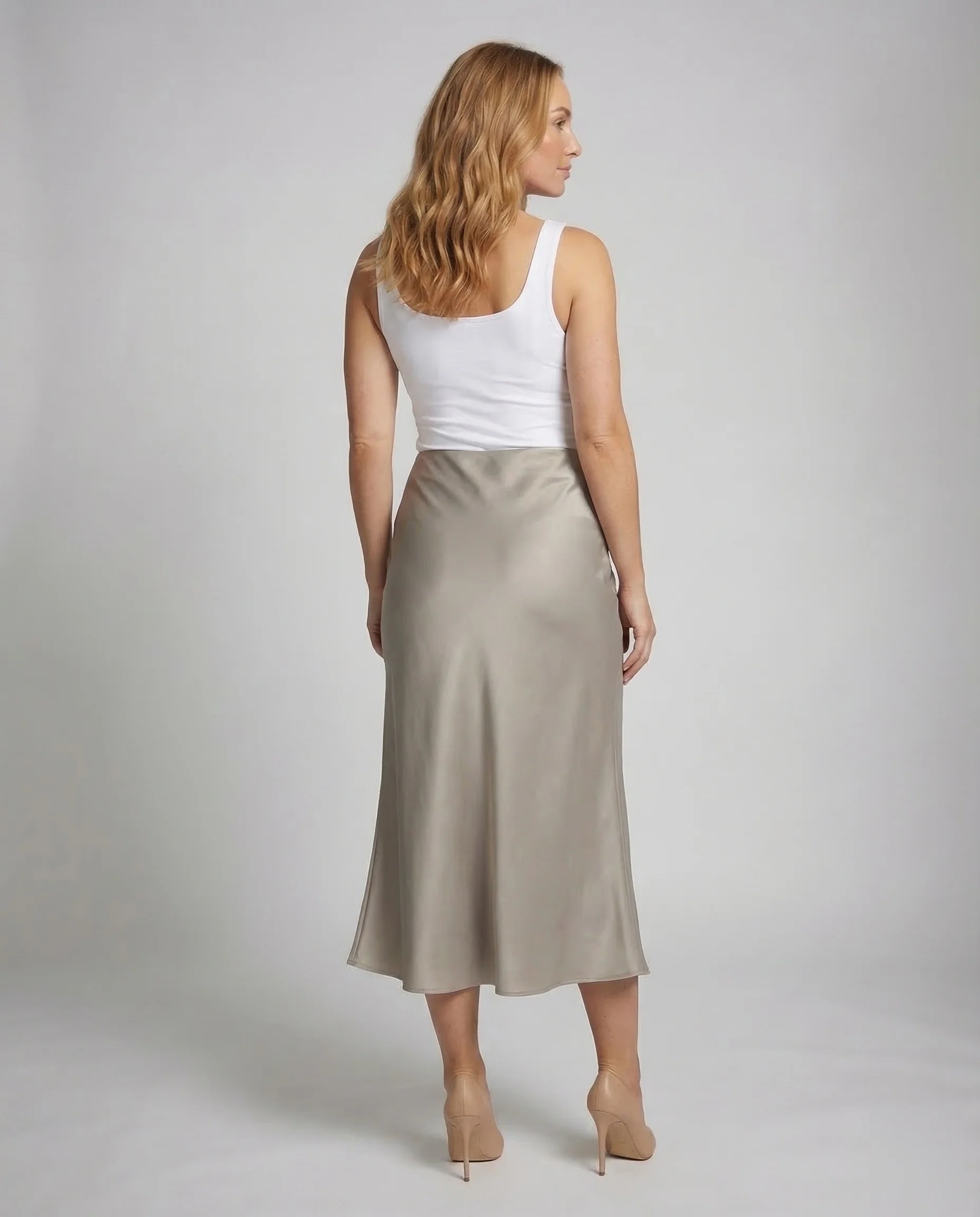 Damen Satinrock Maxi Elegant - Image 4
