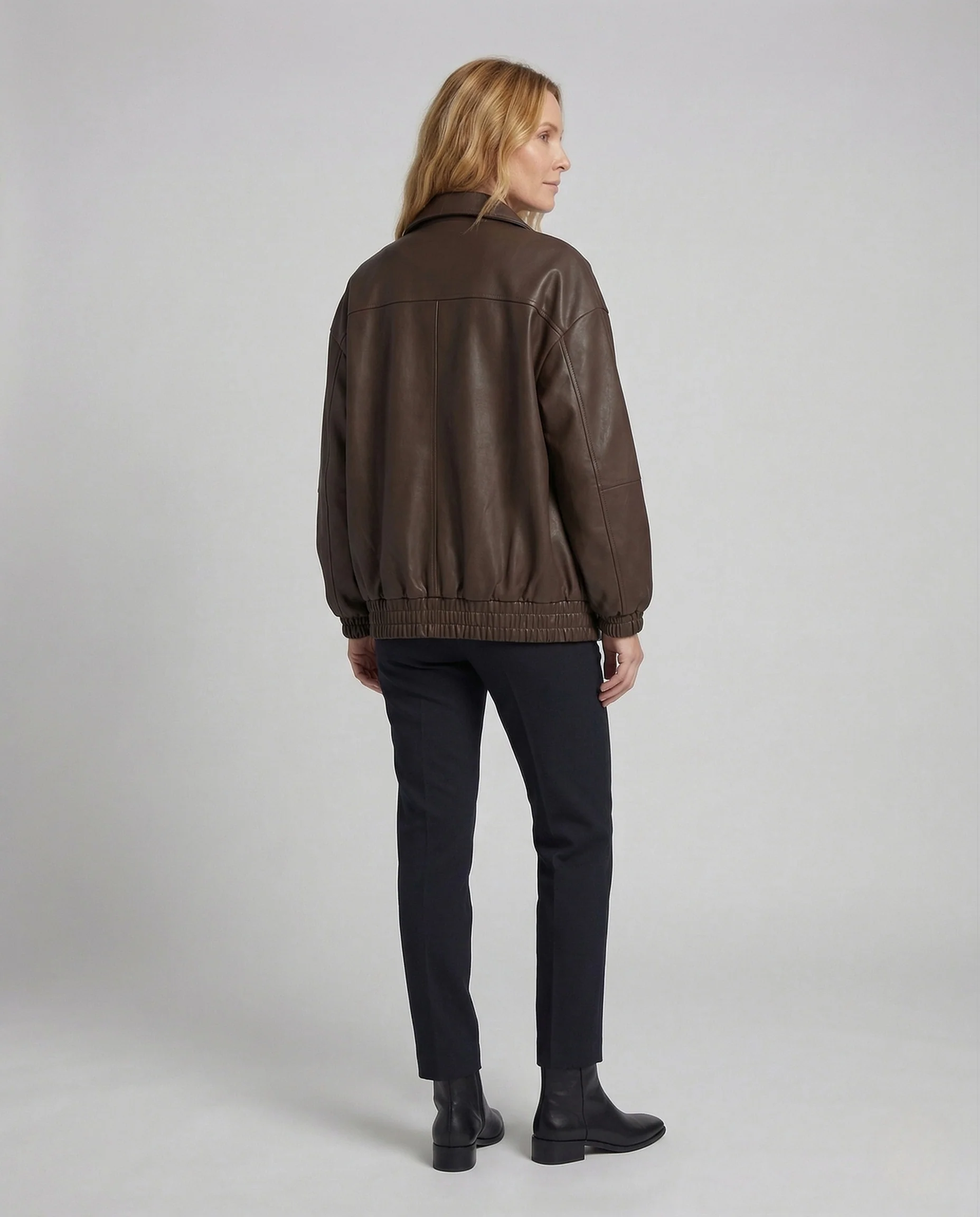 Damen Boxy Kunstlederjacke Matt - Image 4