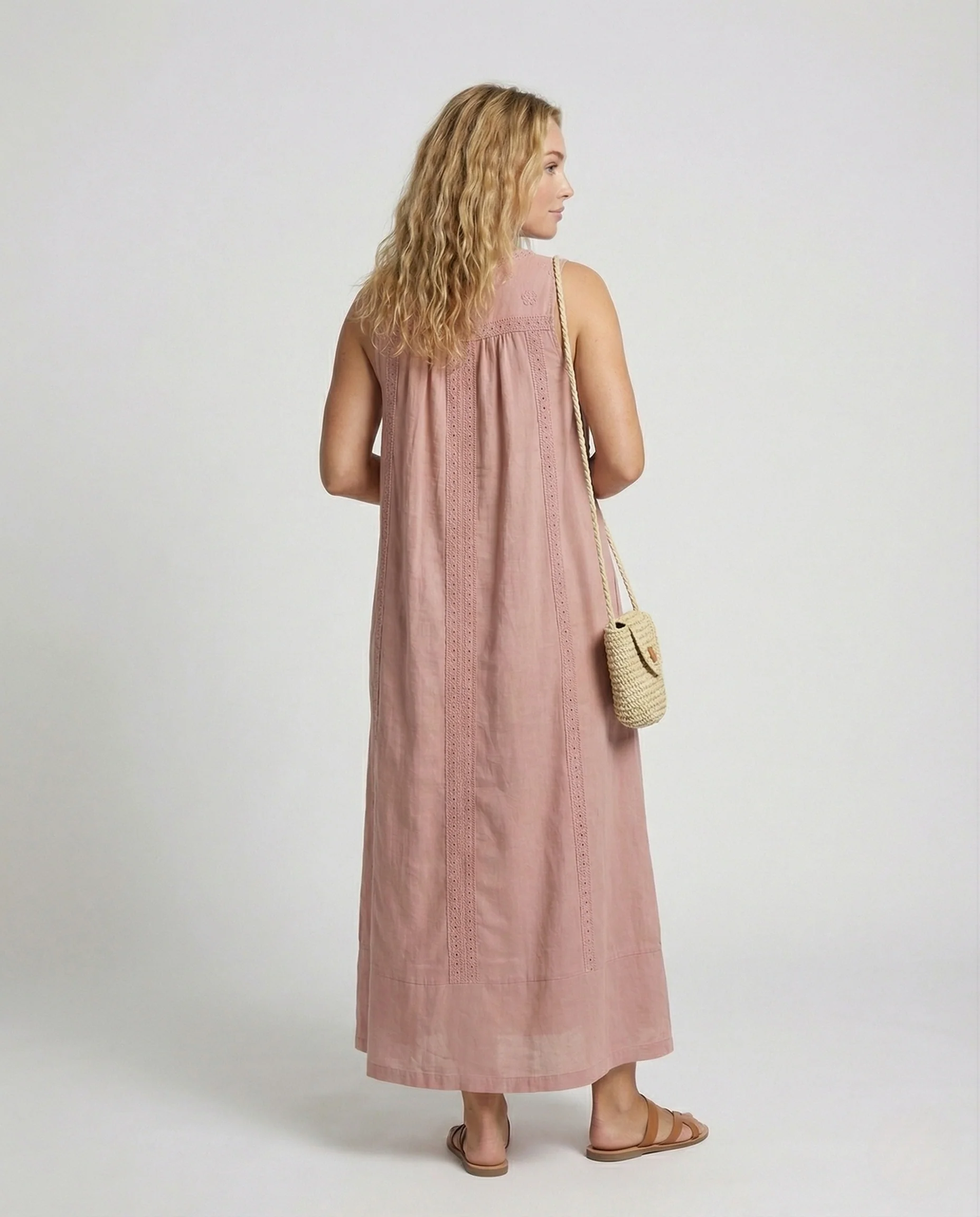 Damen Maxi Tunikakleid mit Quasten Kordel - Image 4