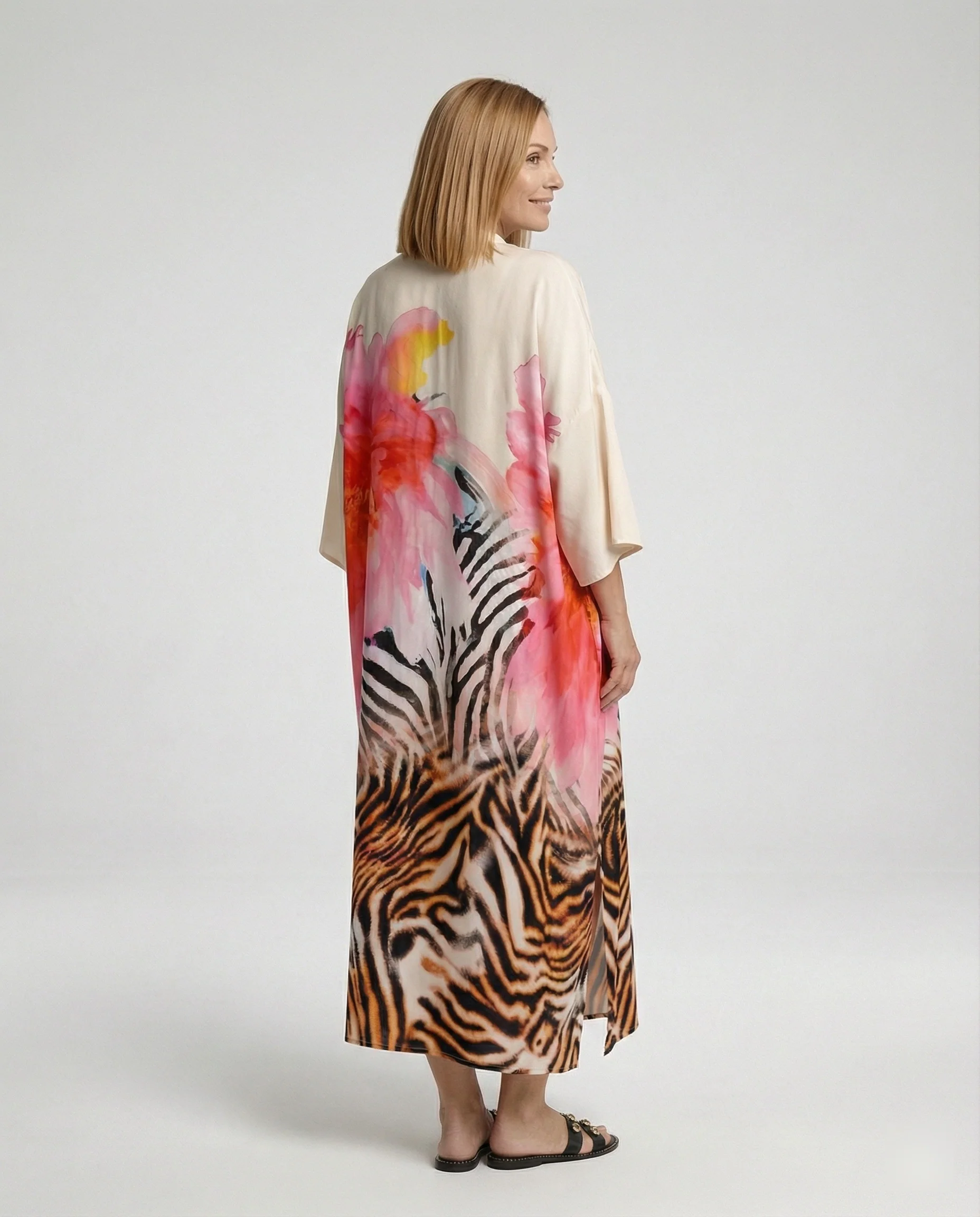 Damen Kaftan Maxikleid Print - Image 2