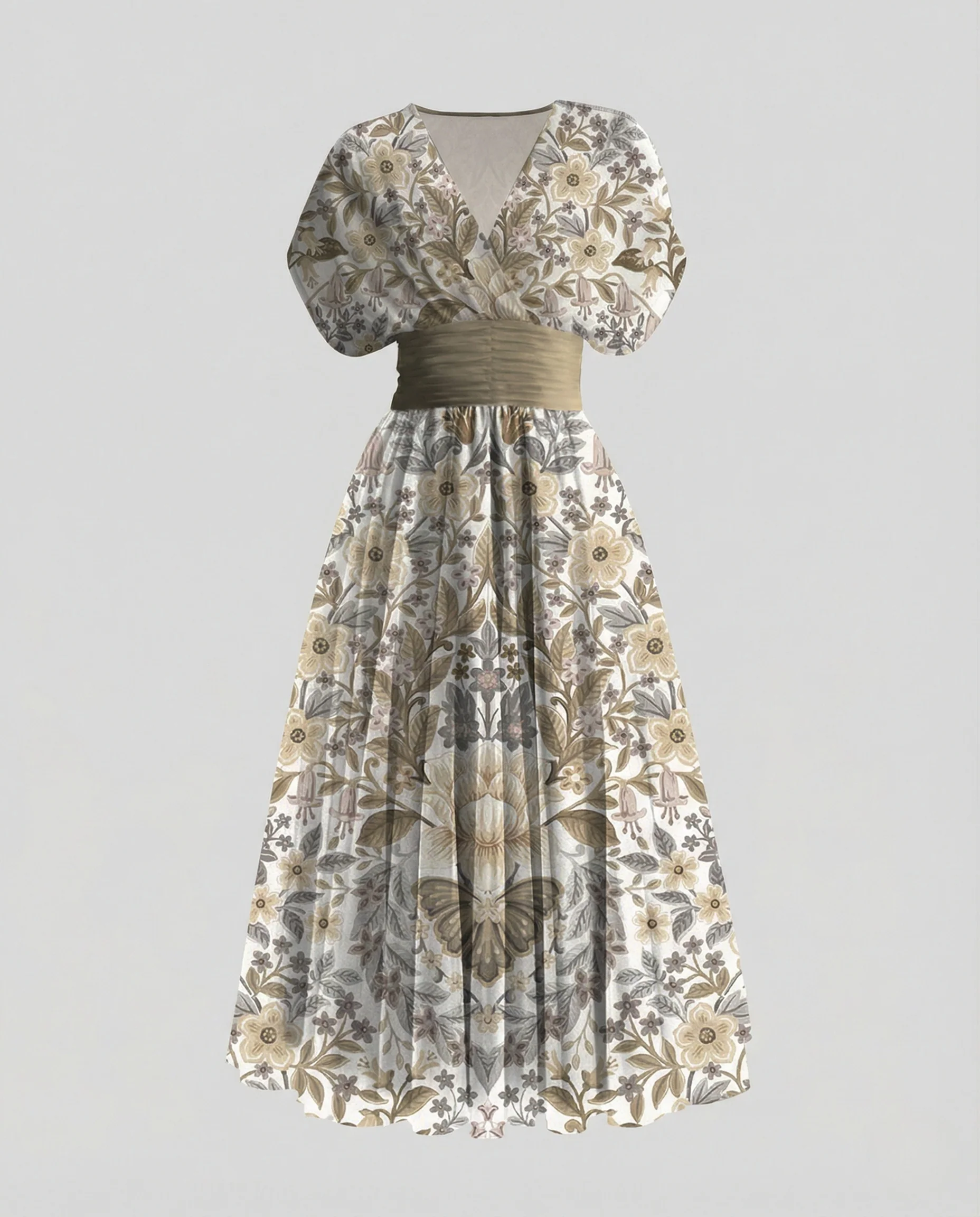 Damen Maxikleid Kimono V-Ausschnitt - Image 5