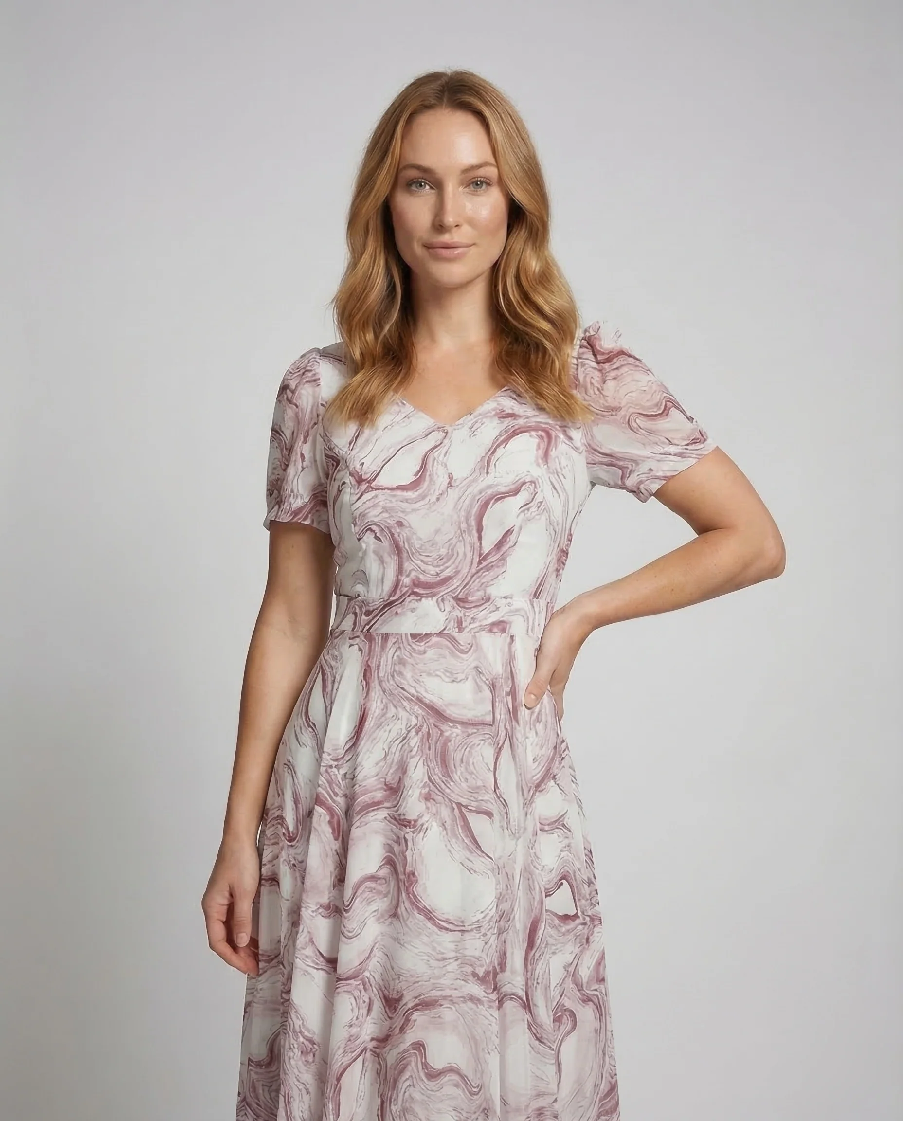 Damen Maxikleid Marmorprint - Image 2