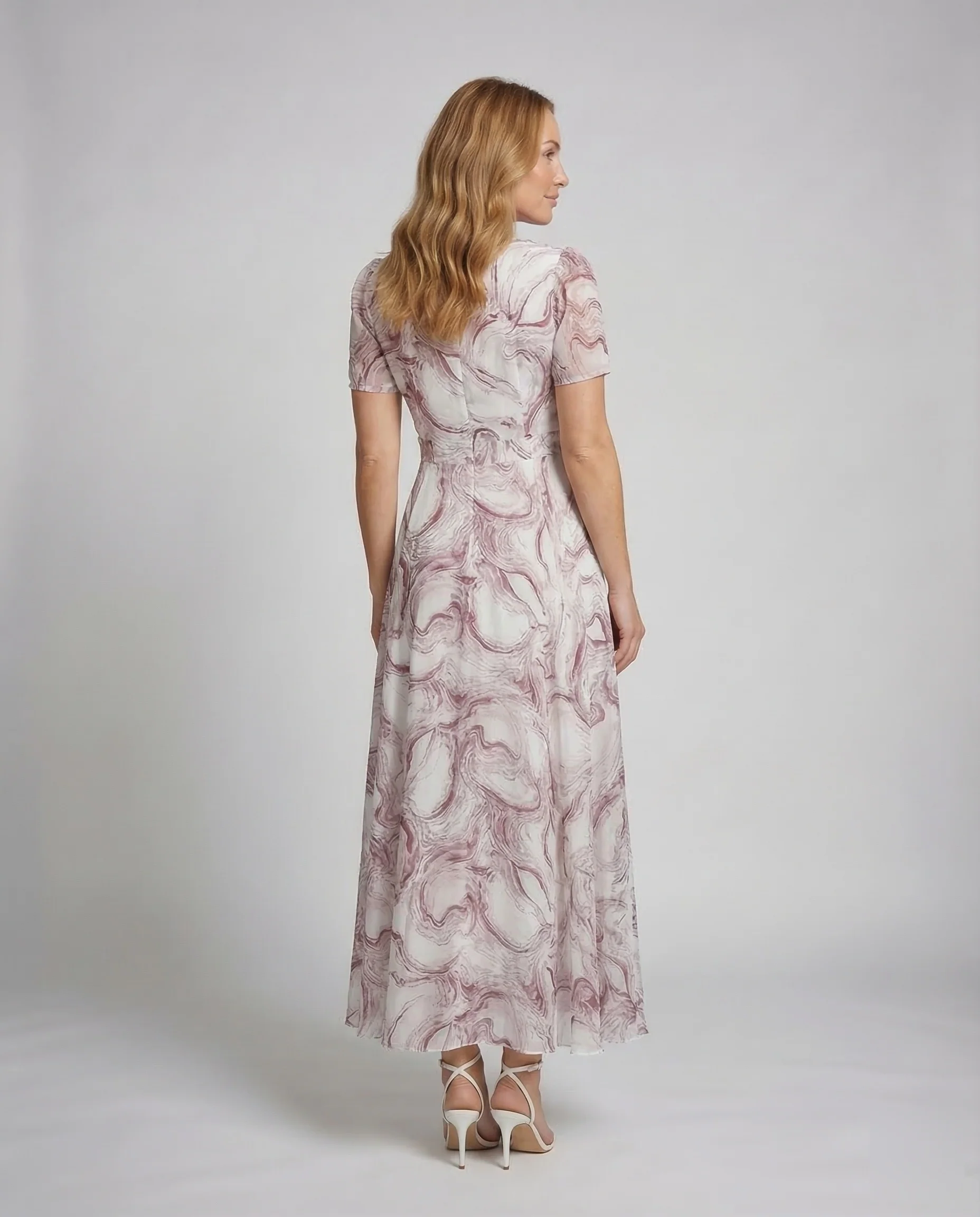 Damen Maxikleid Marmorprint - Image 4