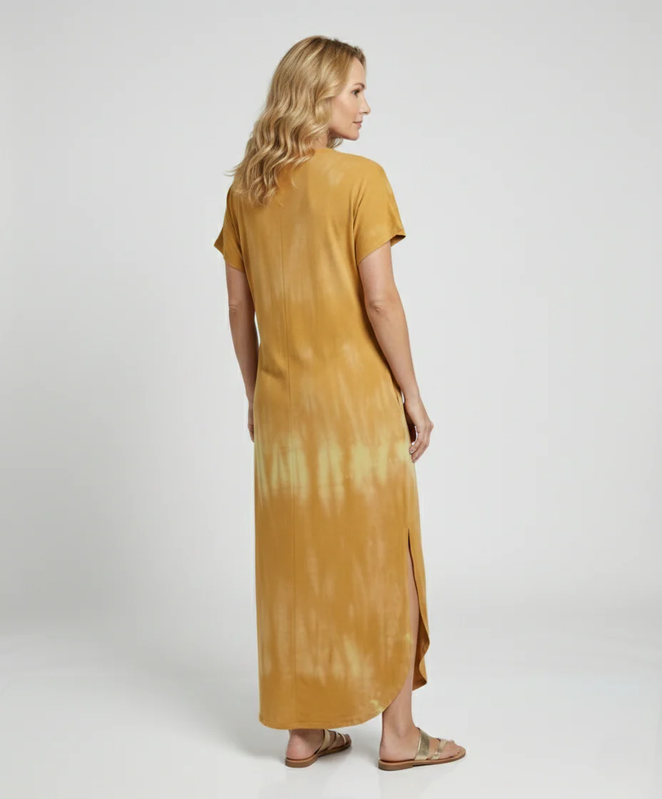 Damen Maxikleid Batik Oversize - Image 2