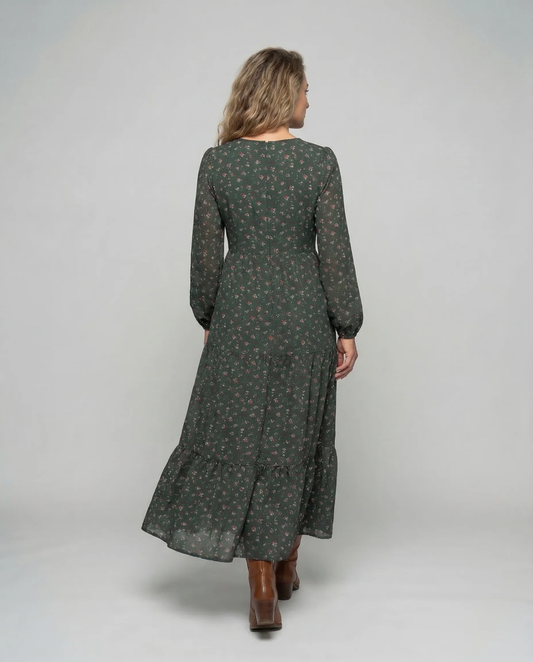 Damen Maxikleid Blumen Stufen - Image 4