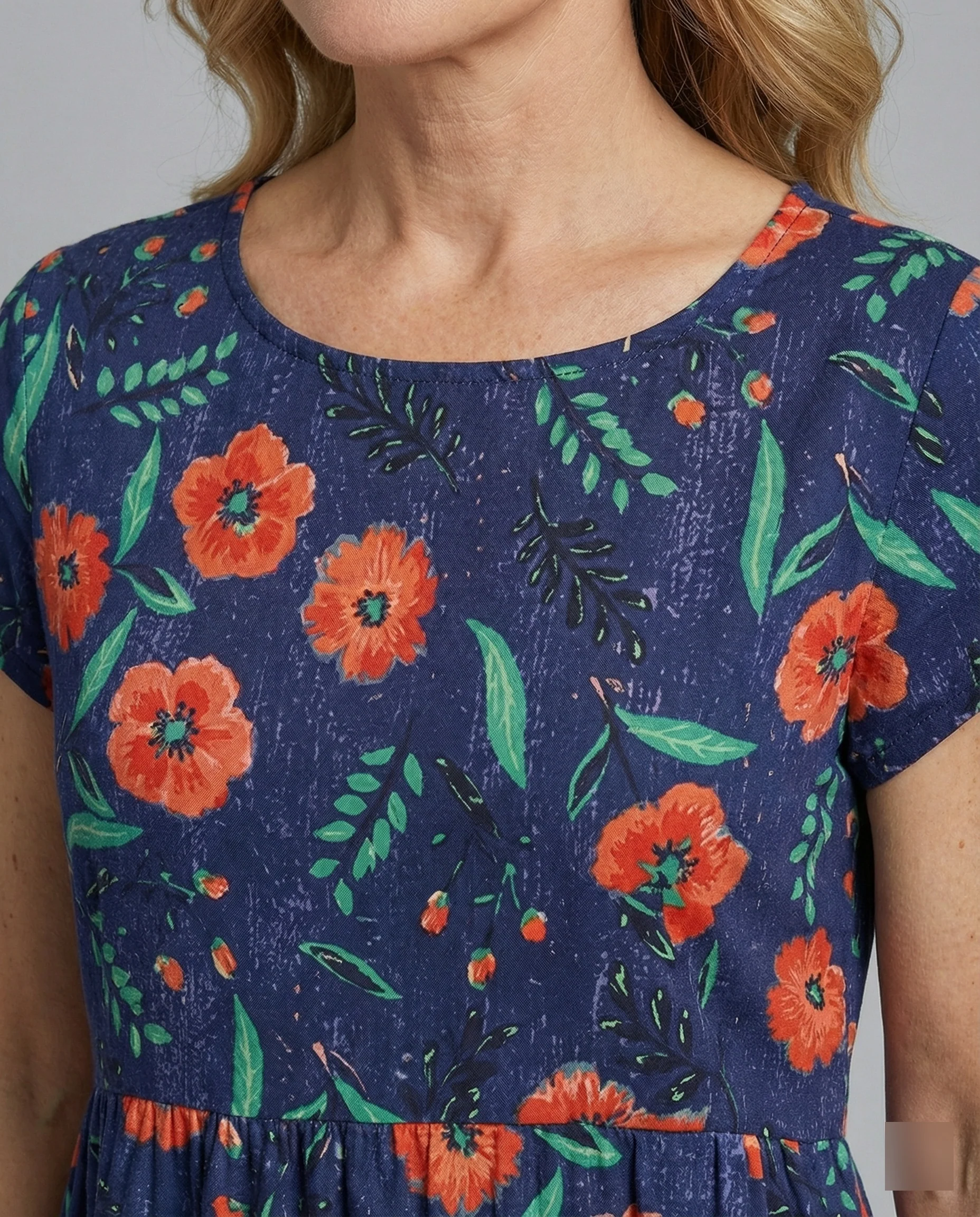 Damen Maxikleid Patchwork A-Linie - Image 3