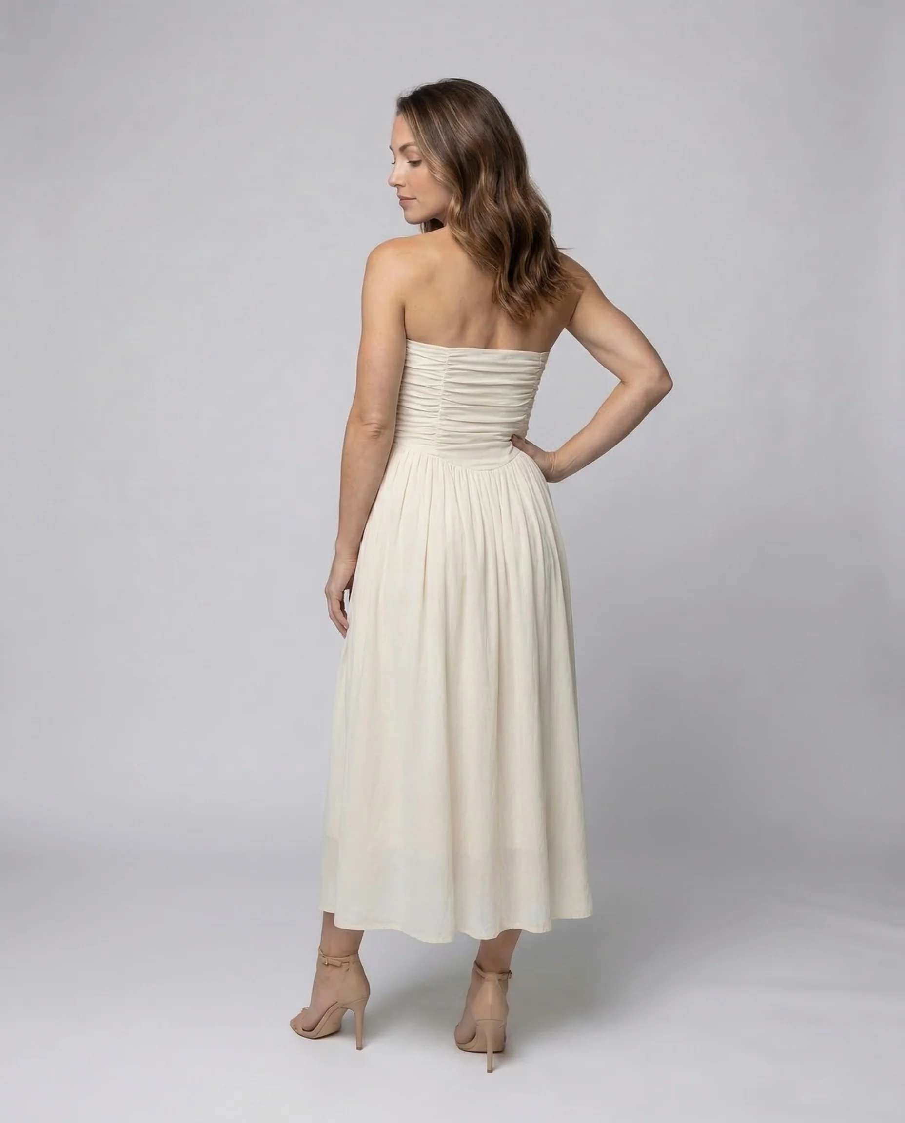 Damen Maxikleid Bustier Spaghettiträger - Image 4
