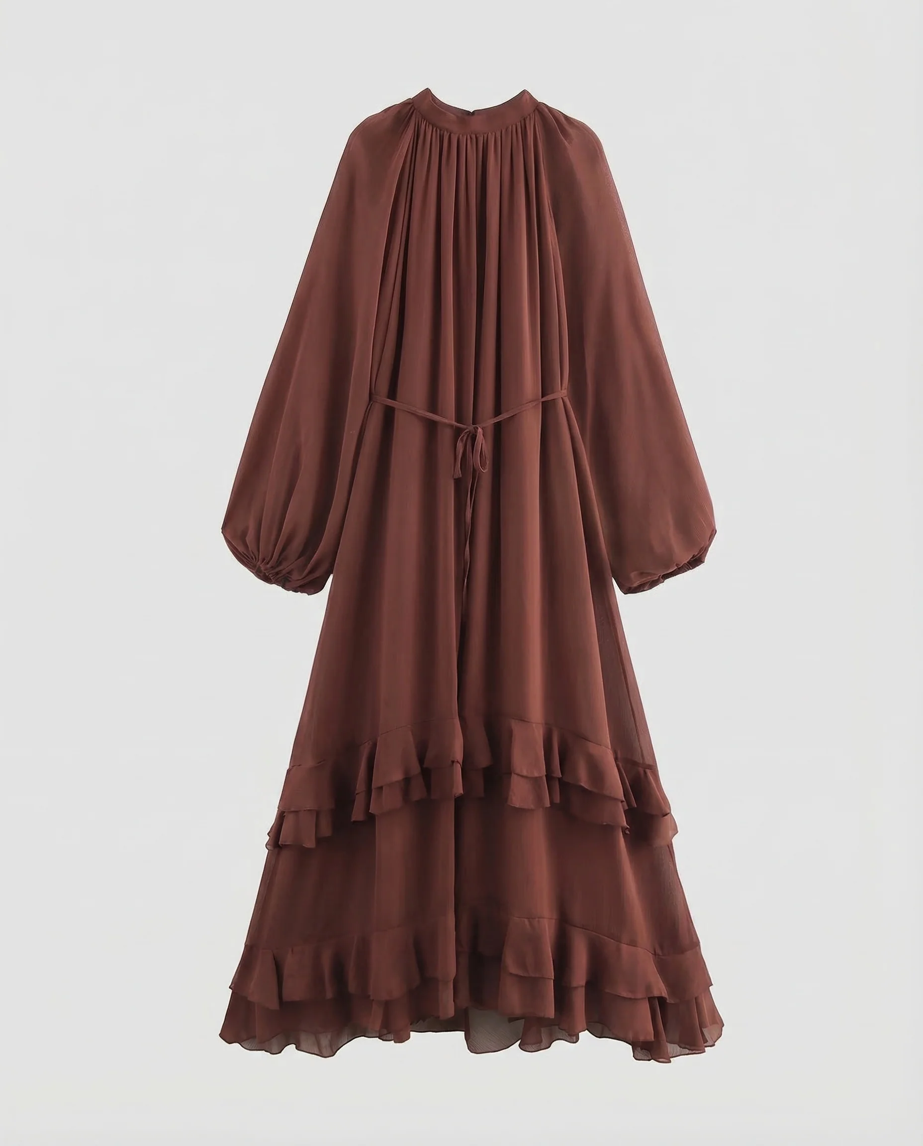Maxikleid Damen Elegant mit Volants - Image 5