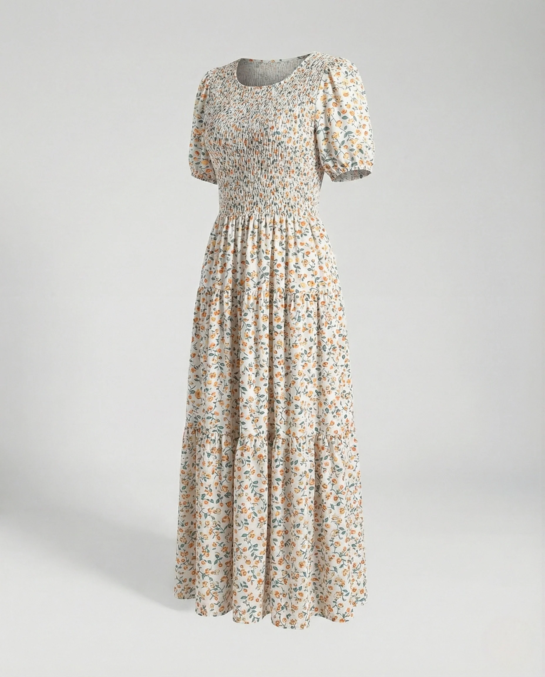 Damen Maxikleid mit Ethnomuster und Volantrock - Image 10