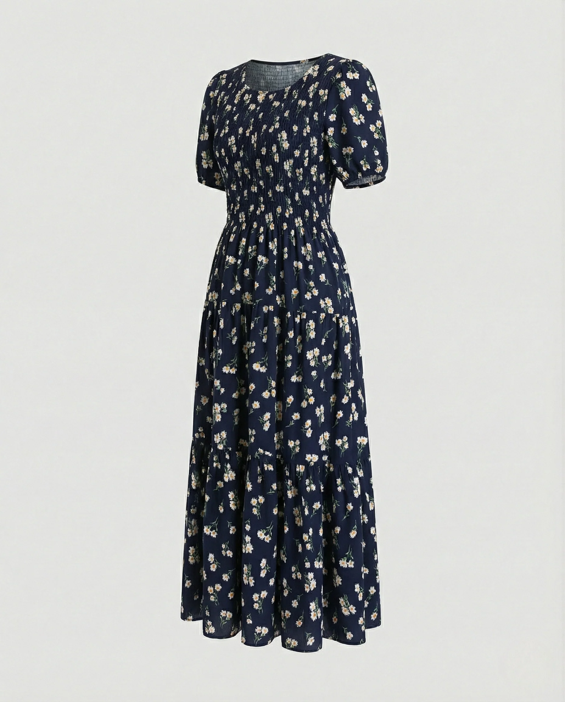 Damen Maxikleid mit Ethnomuster und Volantrock - Image 6