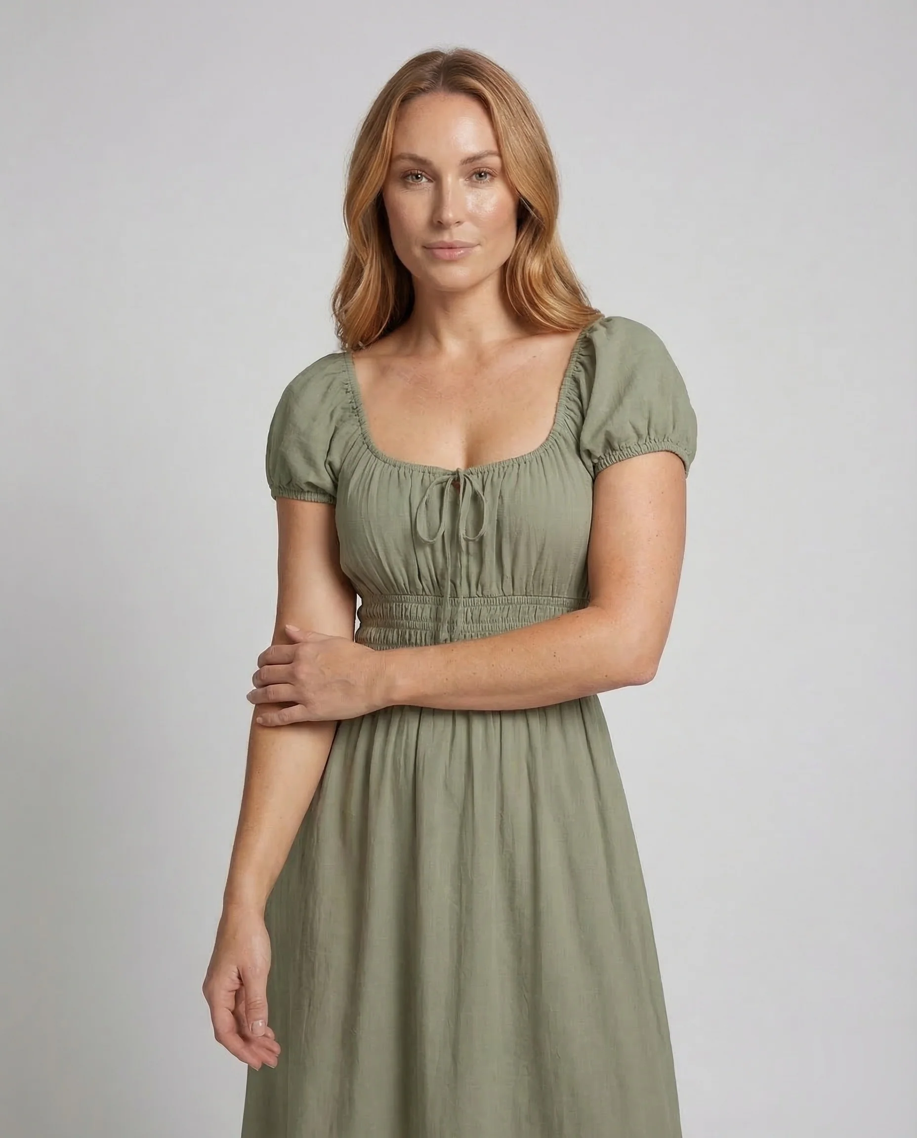 Damen Maxikleid Puffärmel - Image 2