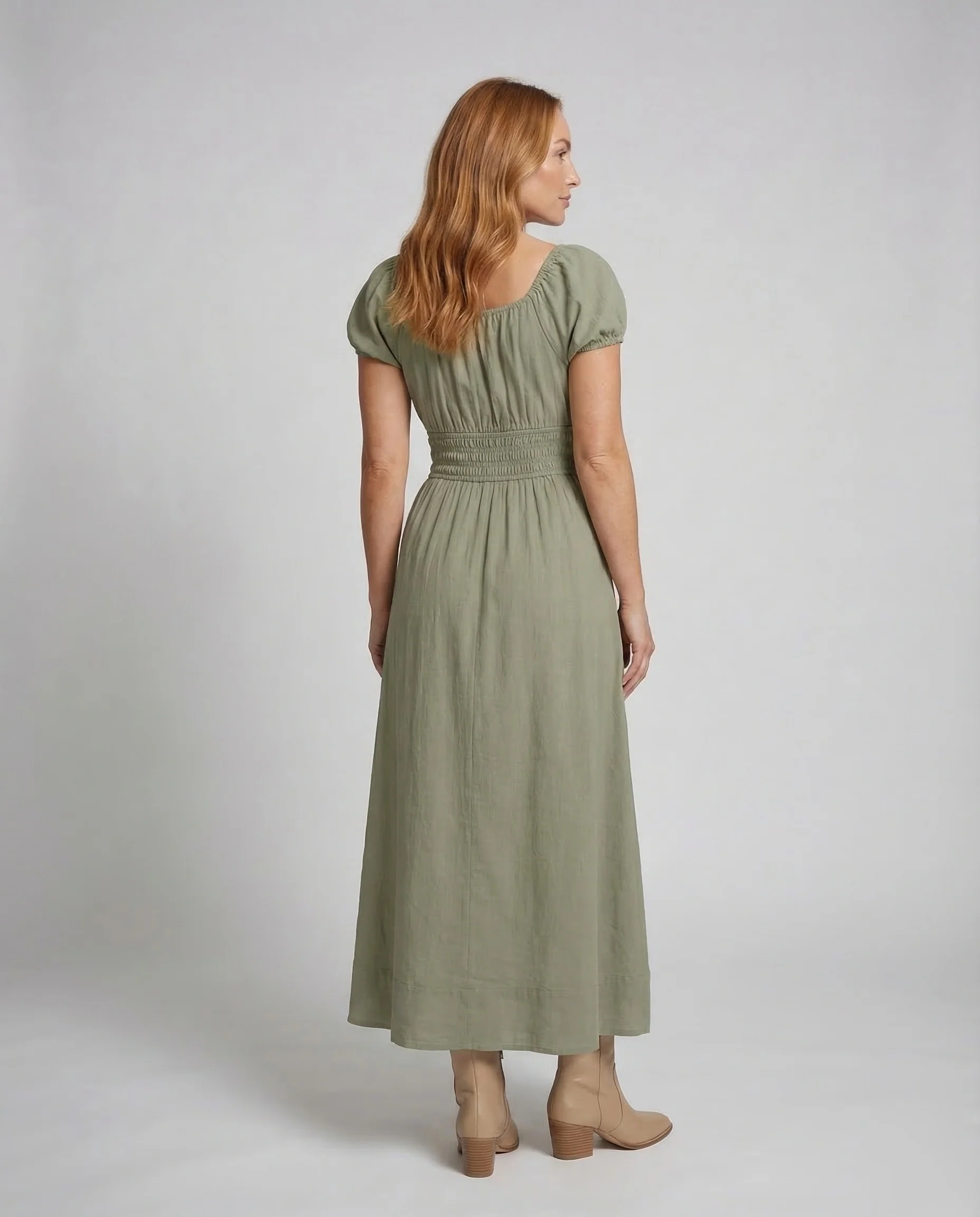 Damen Maxikleid Puffärmel - Image 4