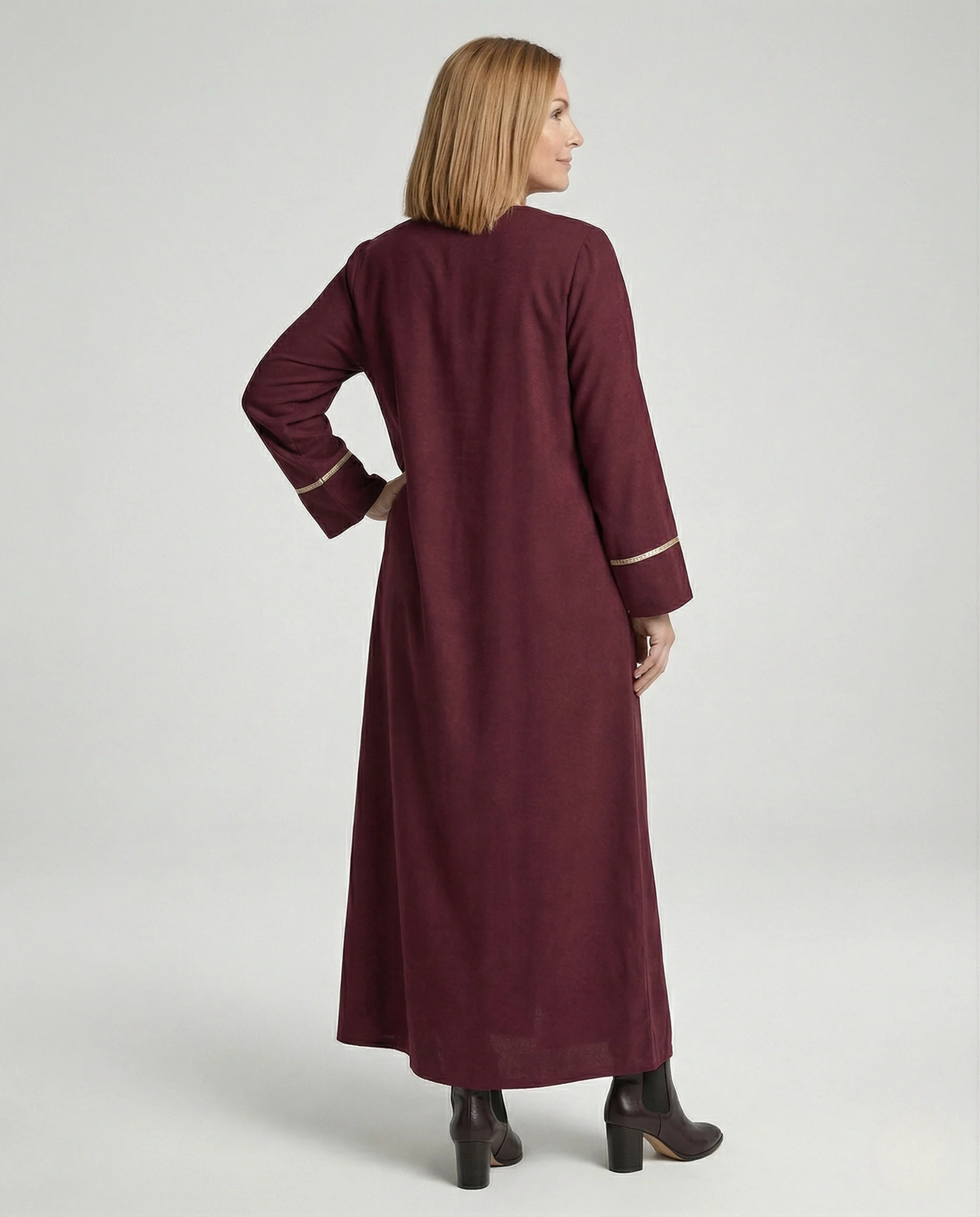 Maxikleid Damen Leo Print V-Ausschnitt - Image 4