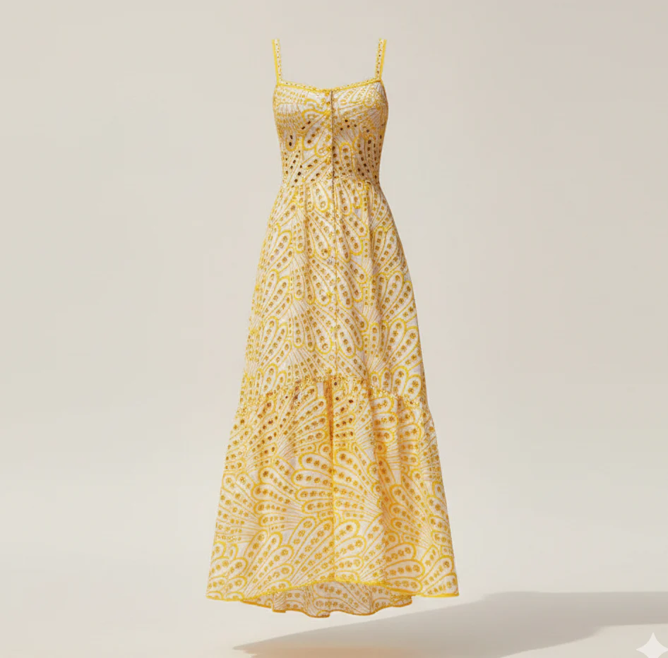 Damen Maxikleid Paisley mit Stufen - Image 6