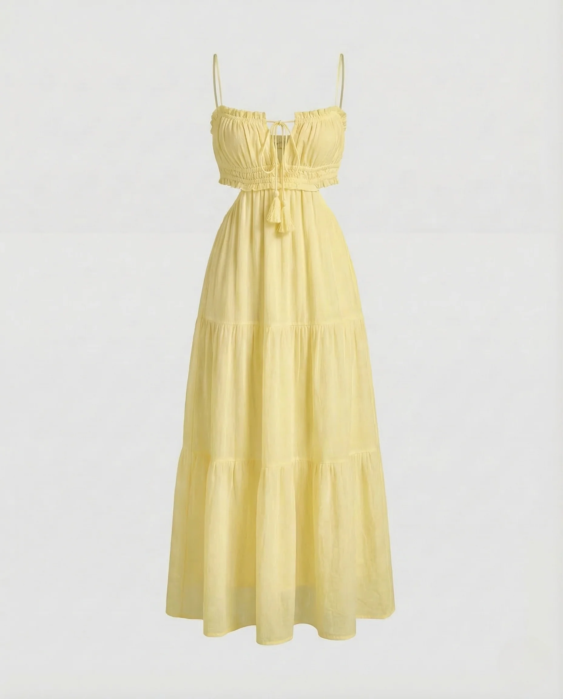 Damen Maxikleid Cut Out Stufenrock - Image 6
